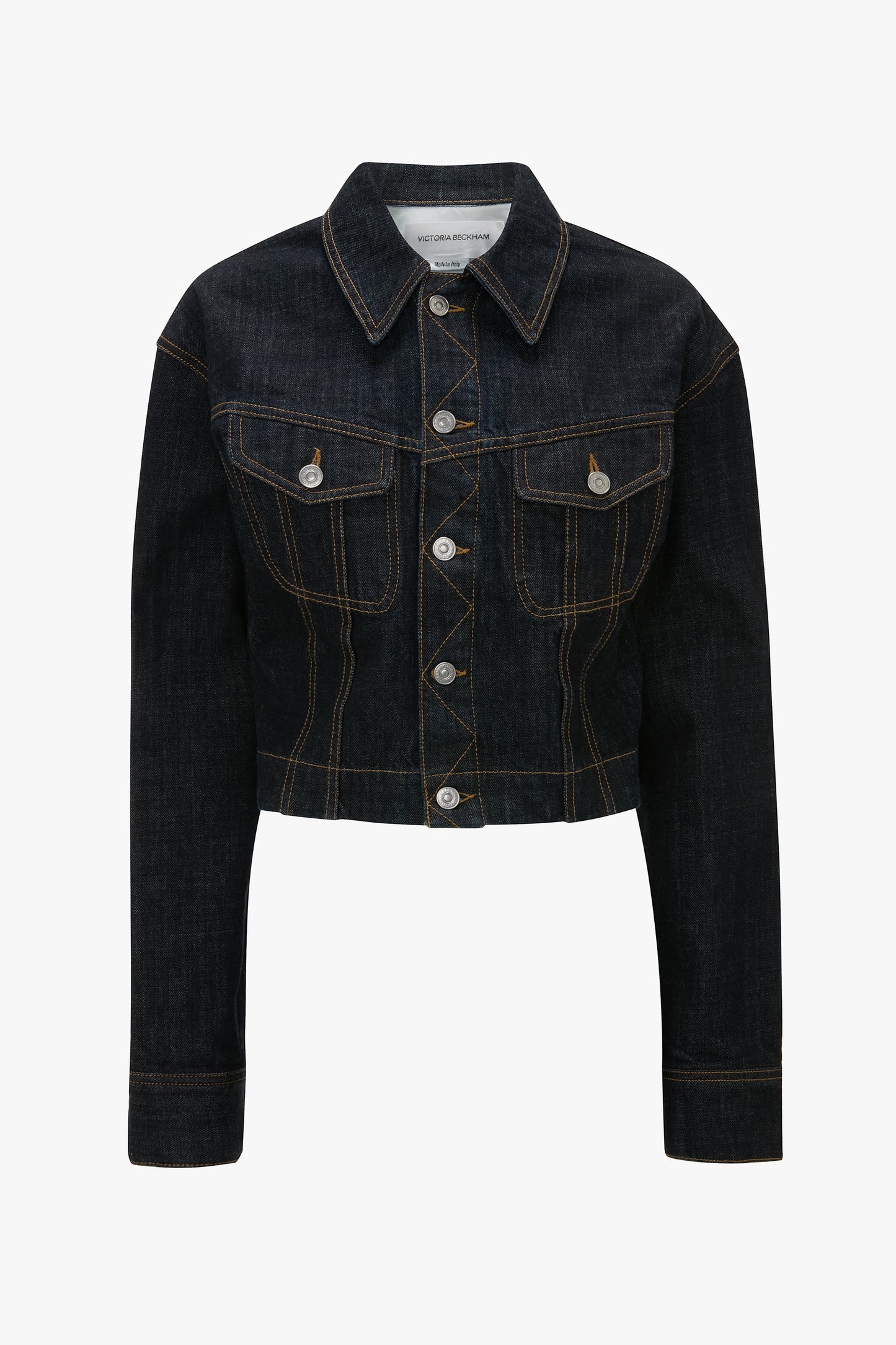 Cropped Denim Jacket In Indigo Rinse