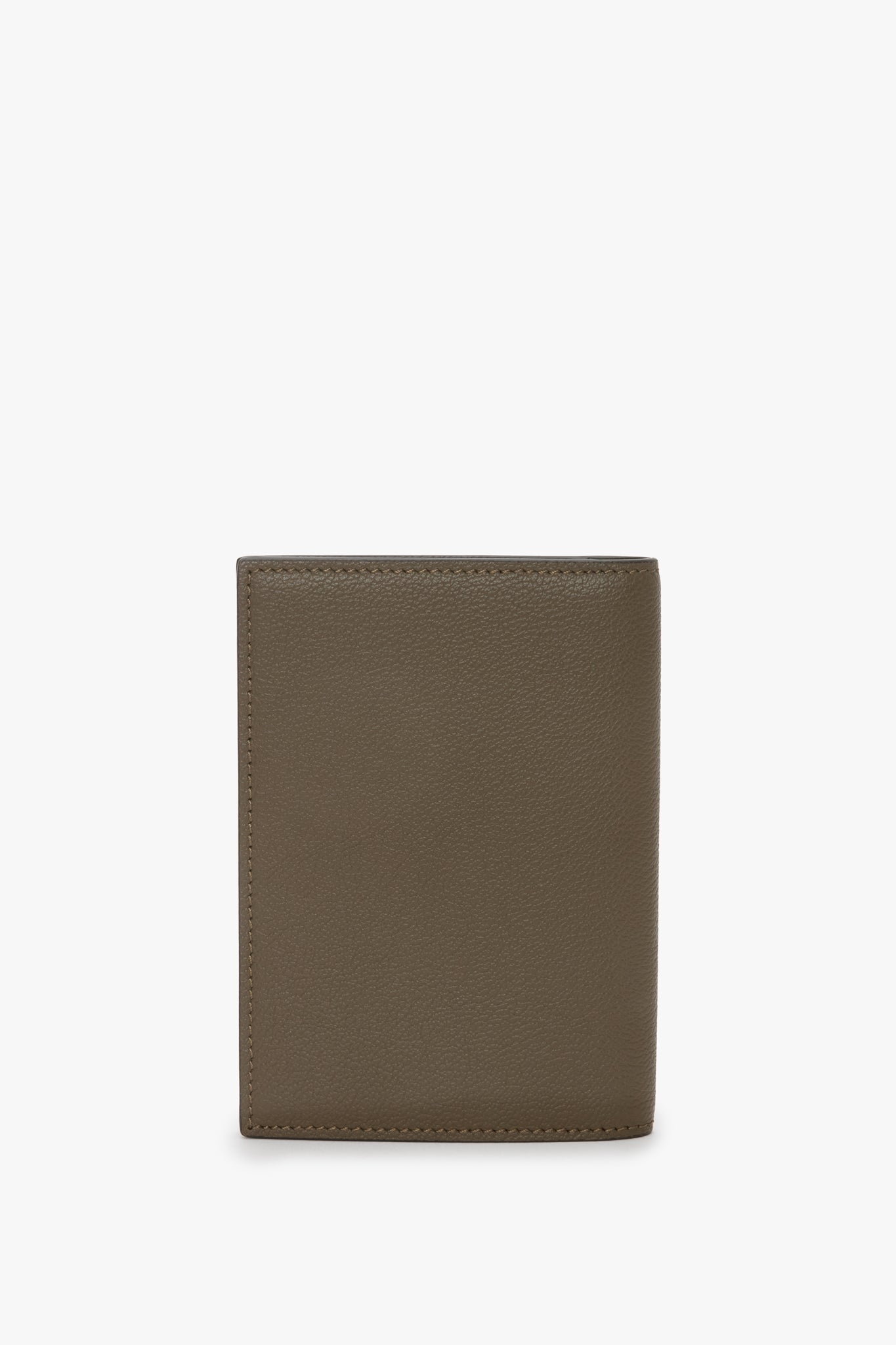 Passport Holder In Khaki Soft Grained Leather