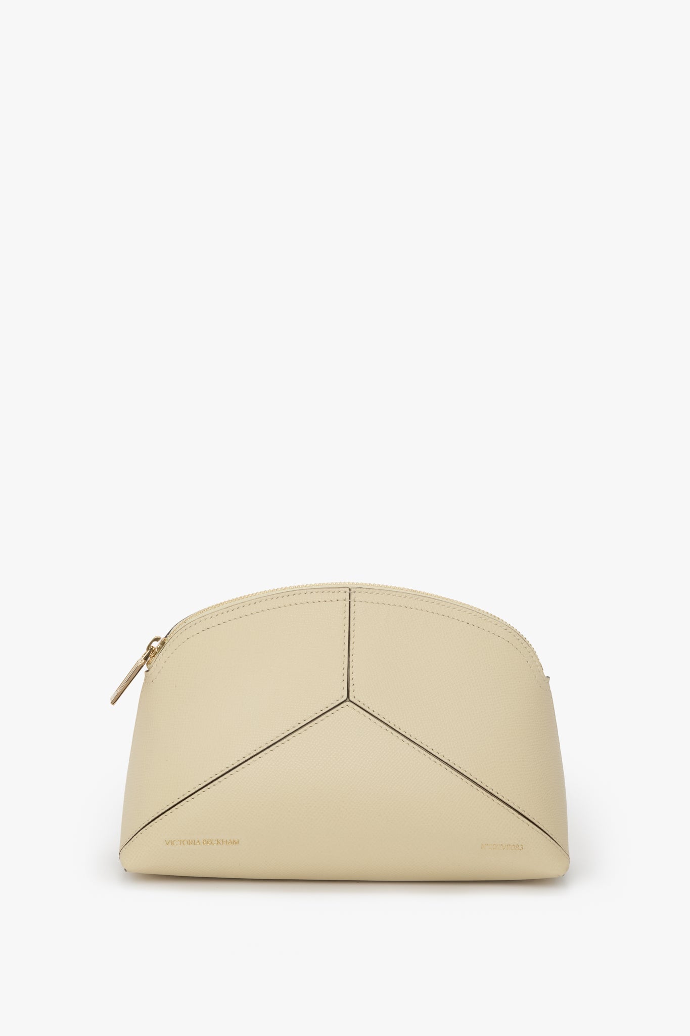 Victoria Large Travel Pouch In Ivory Grained Leather