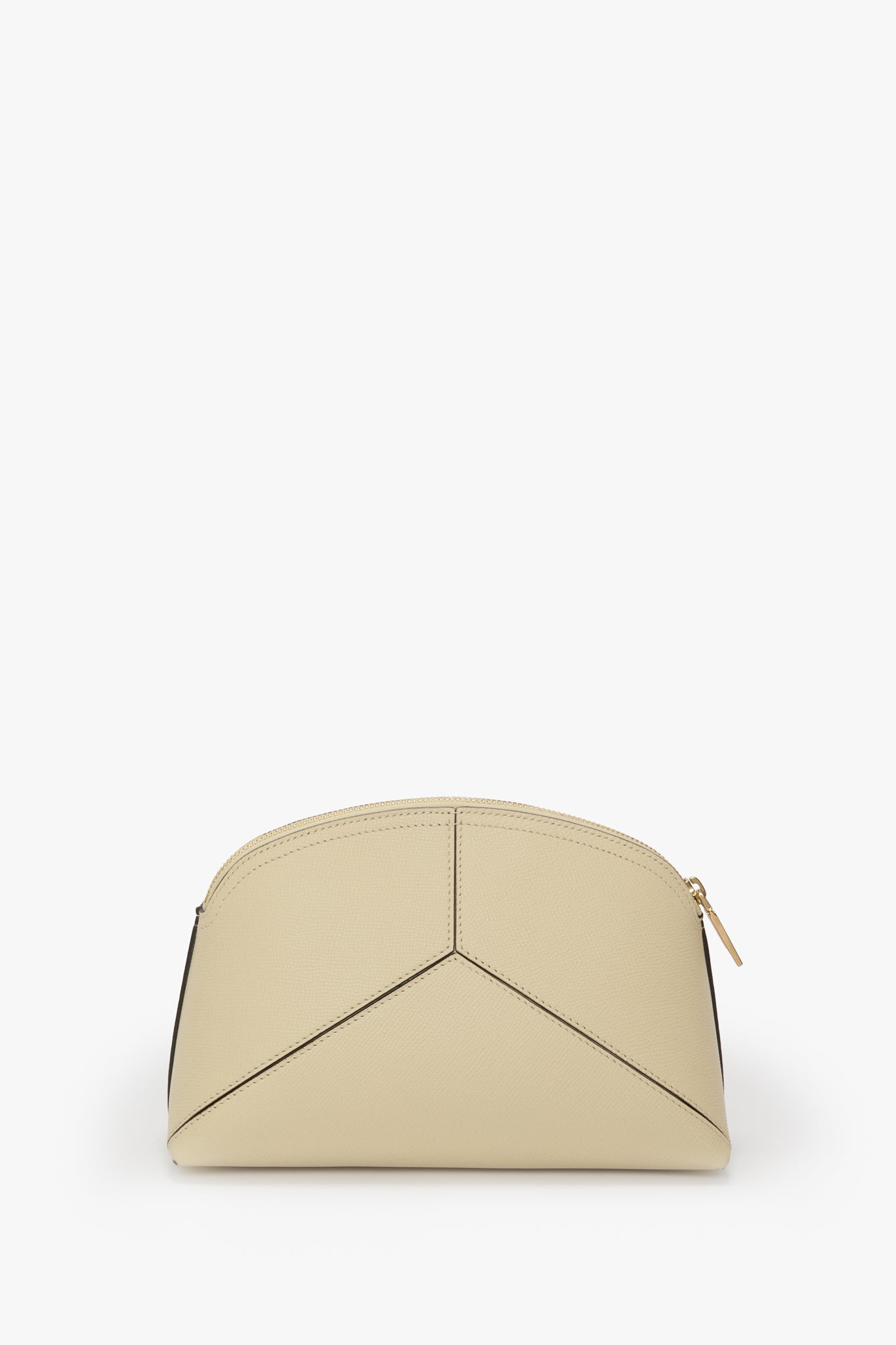 Victoria Large Travel Pouch In Ivory Grained Leather