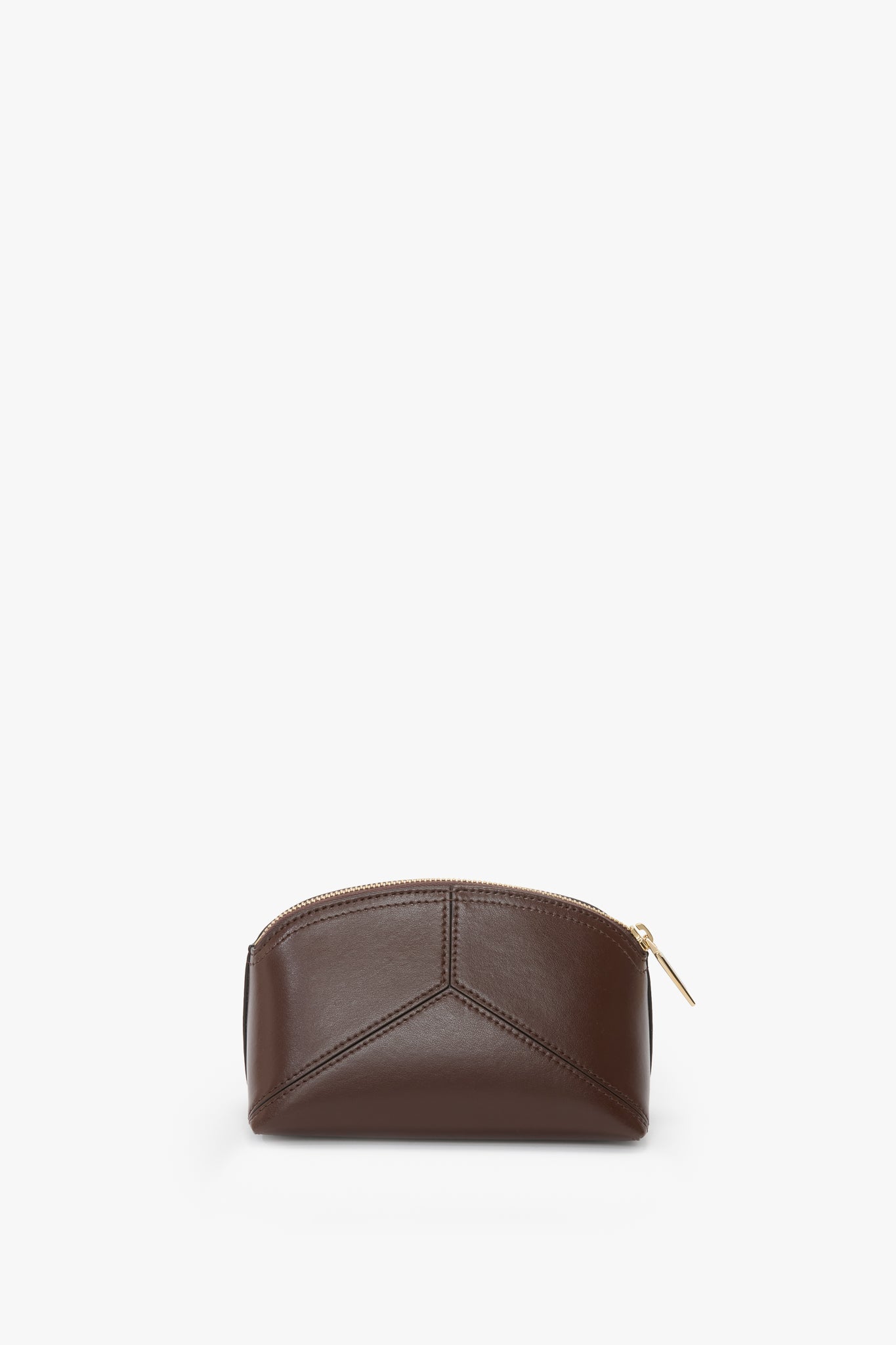 Victoria Mini Travel Pouch In Dark Brown Smooth Leather