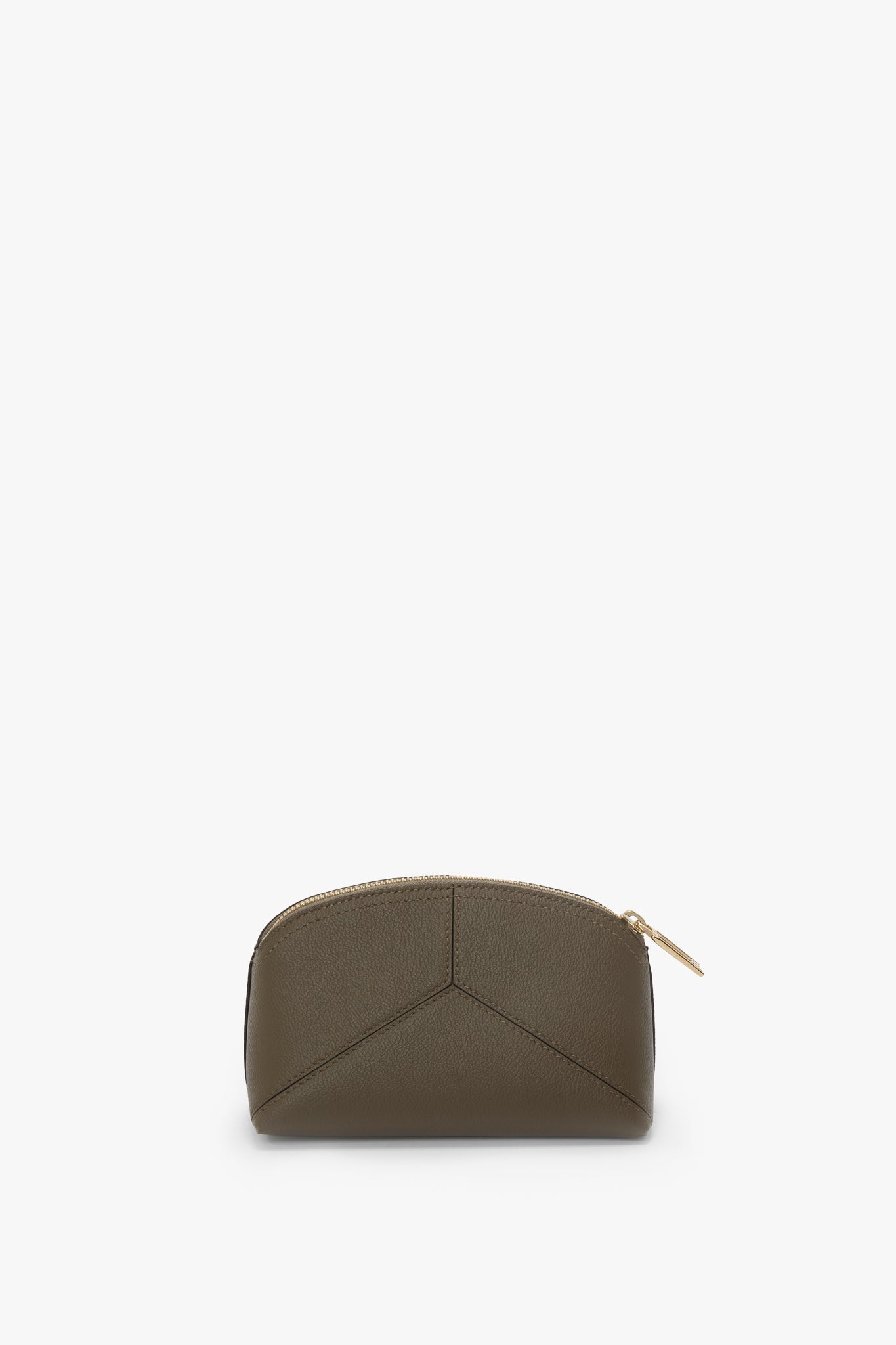 Victoria Mini Travel Pouch In Khaki Soft Grained Leather