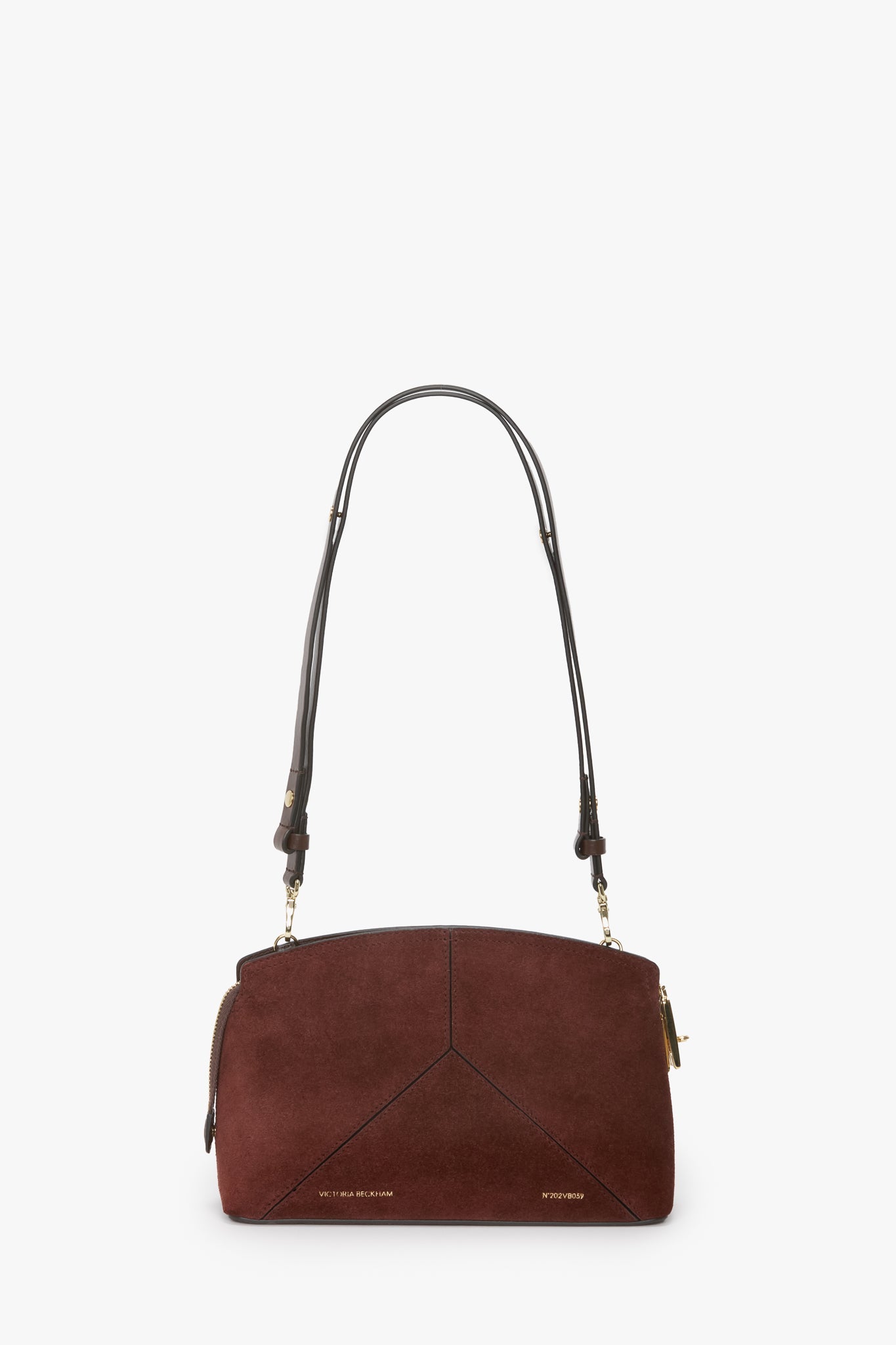 Victoria Crossbody Bag In Dark Brown Suede