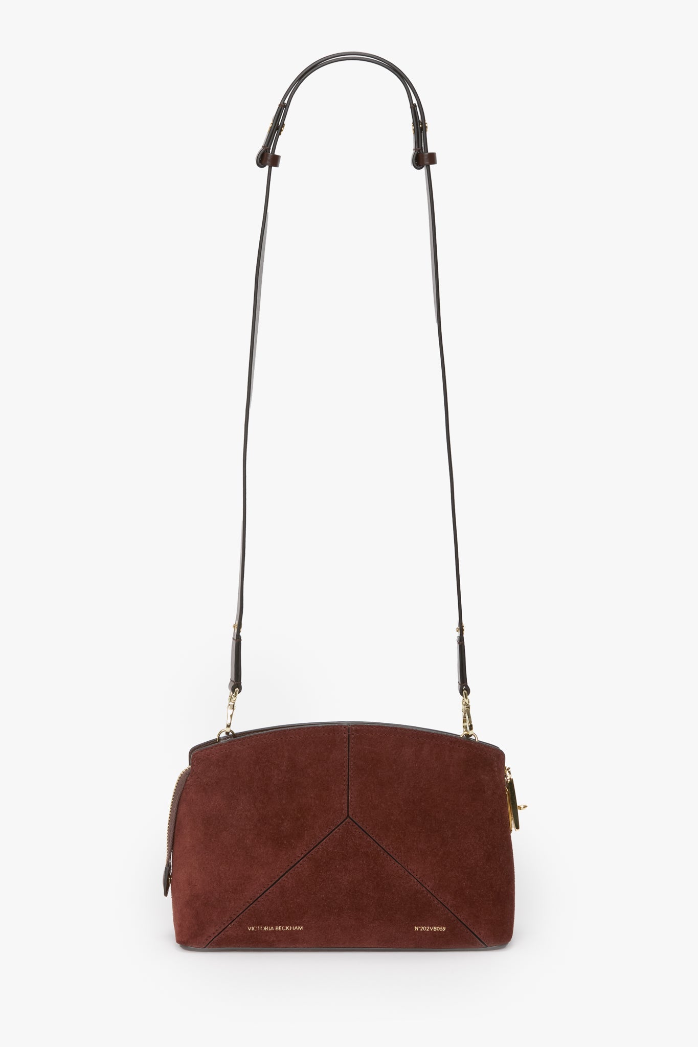 Victoria Crossbody Bag In Dark Brown Suede