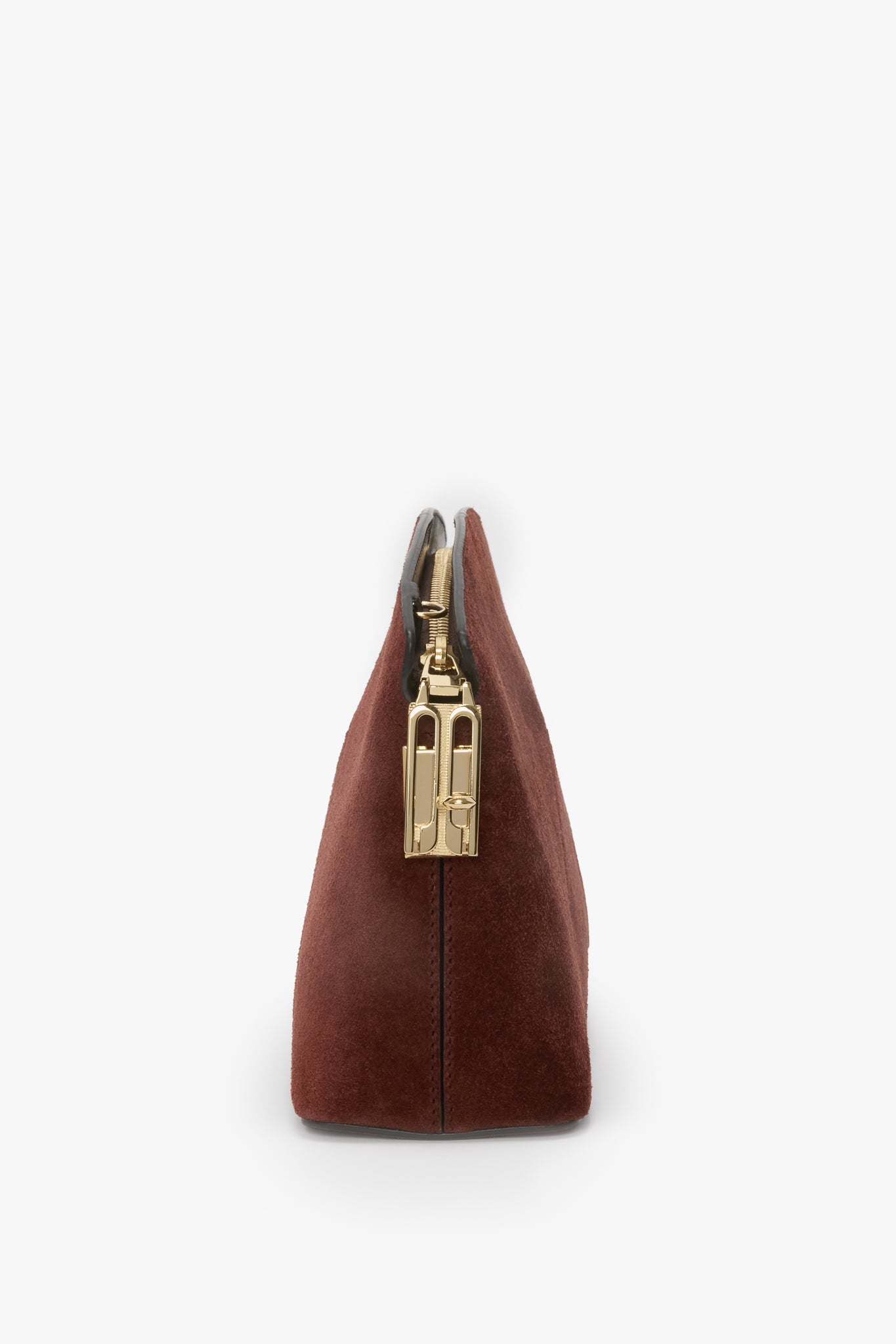 Victoria Crossbody Bag In Dark Brown Suede