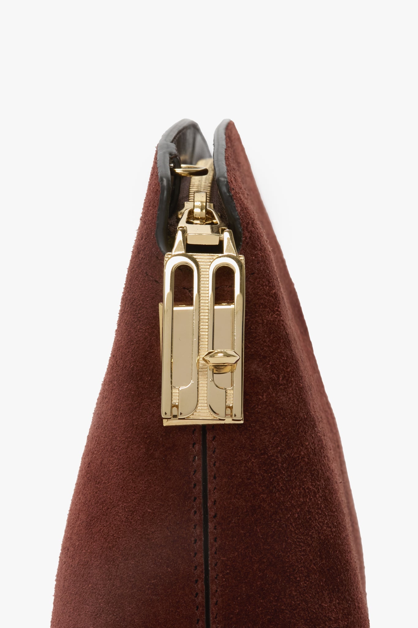 Victoria Crossbody Bag In Dark Brown Suede