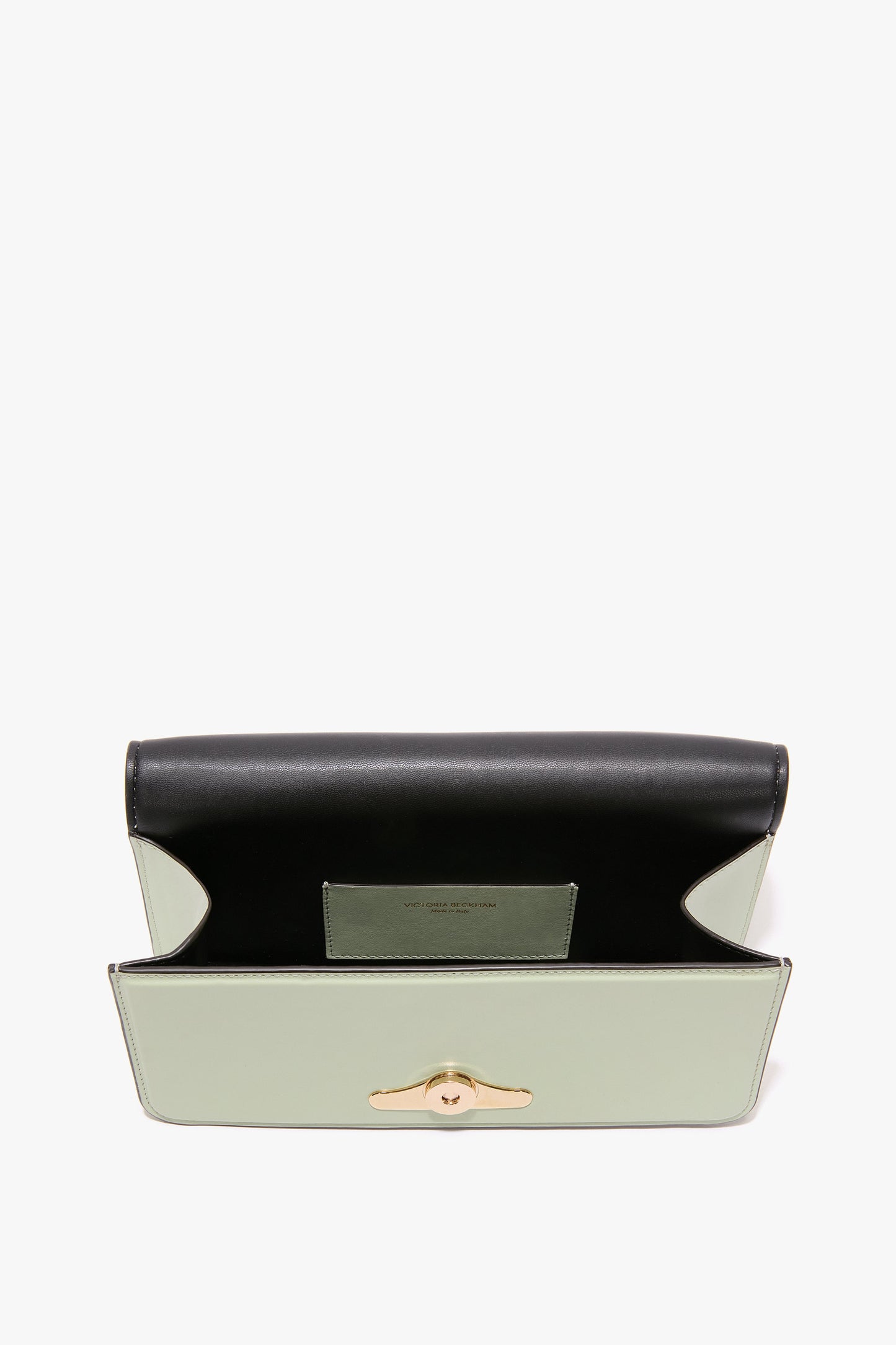202 Clutch Bag In Pale Green Smooth Leather