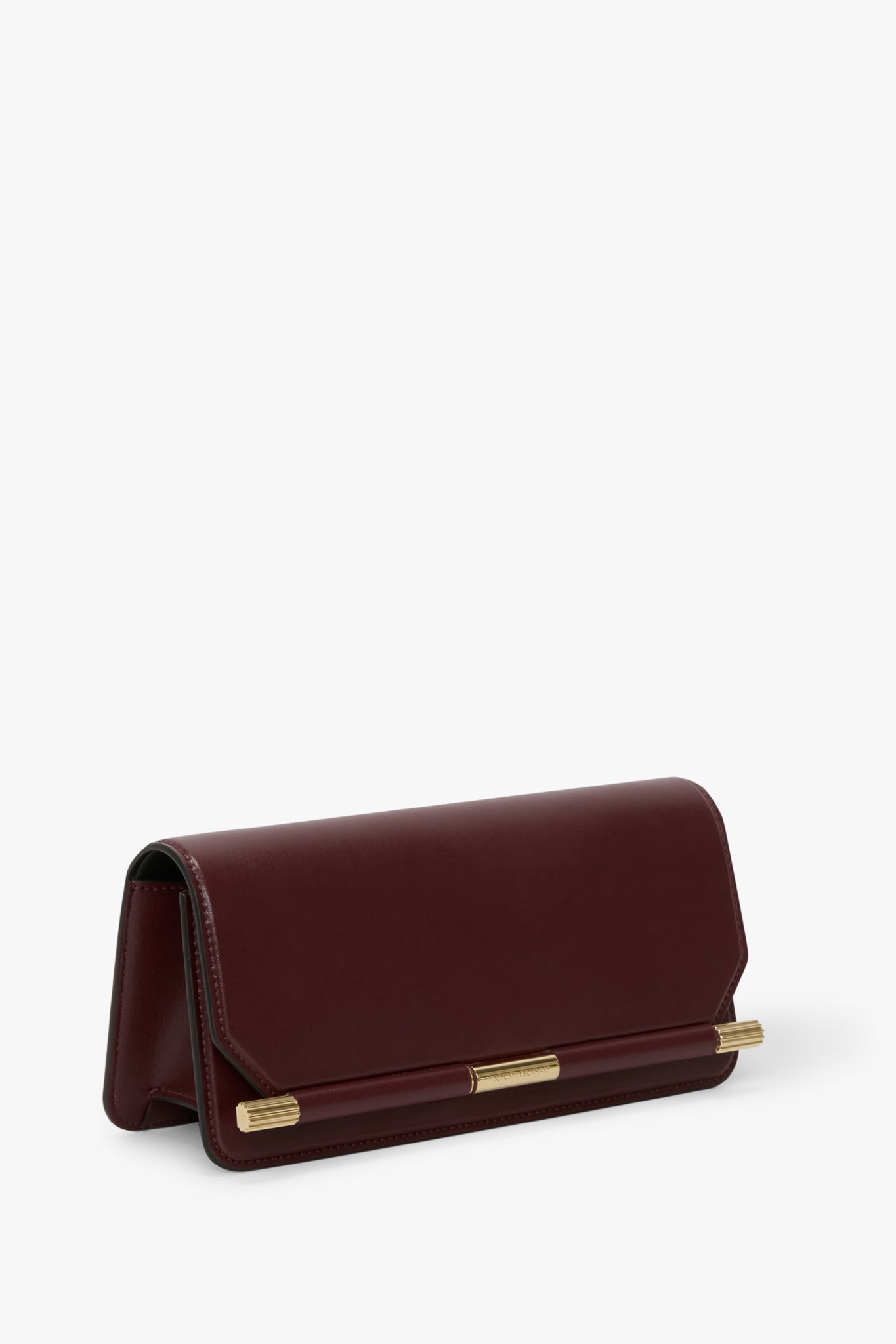 202 Clutch Bag In Burgundy Smooth Leather