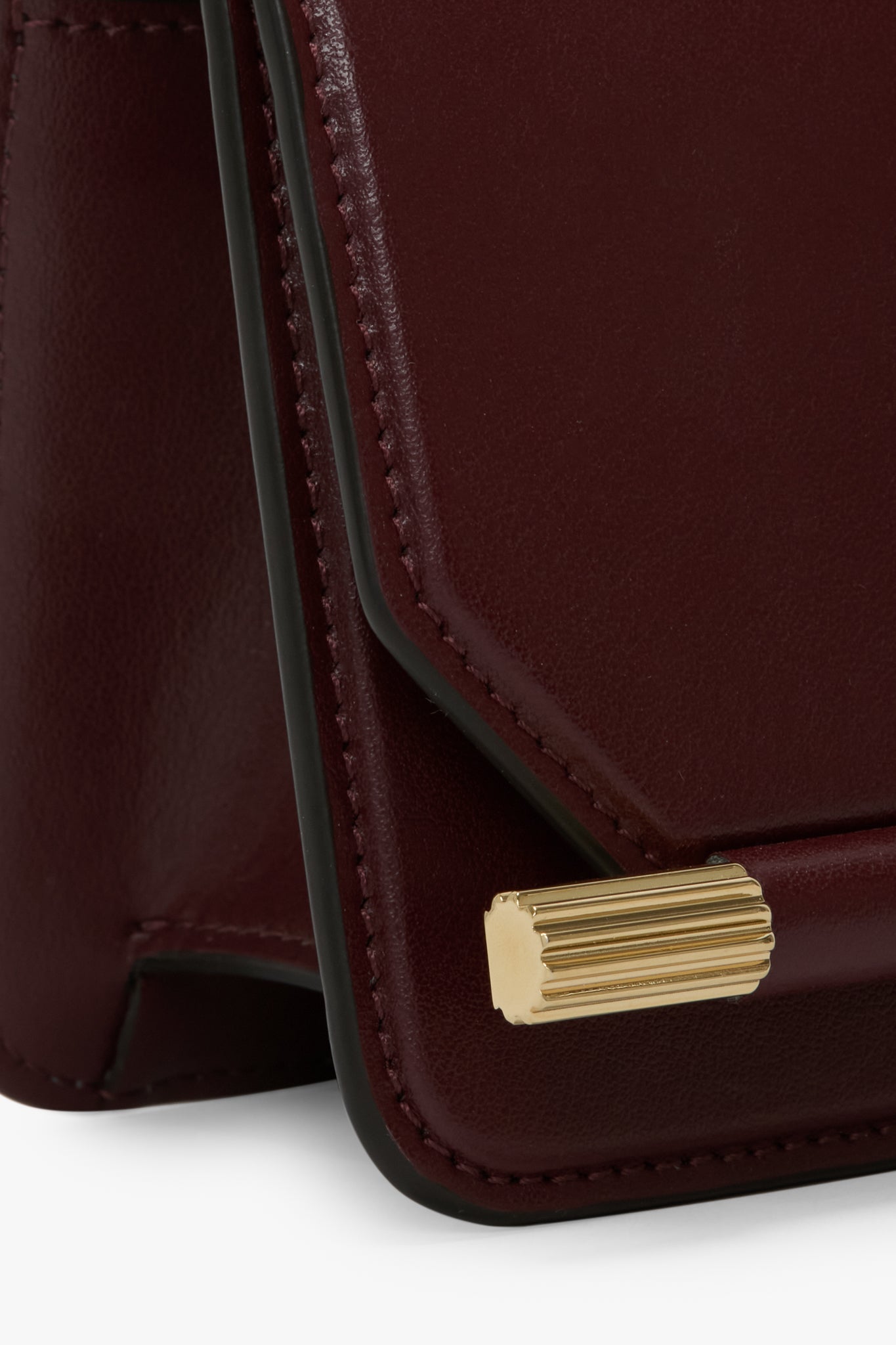 202 Clutch Bag In Burgundy Smooth Leather