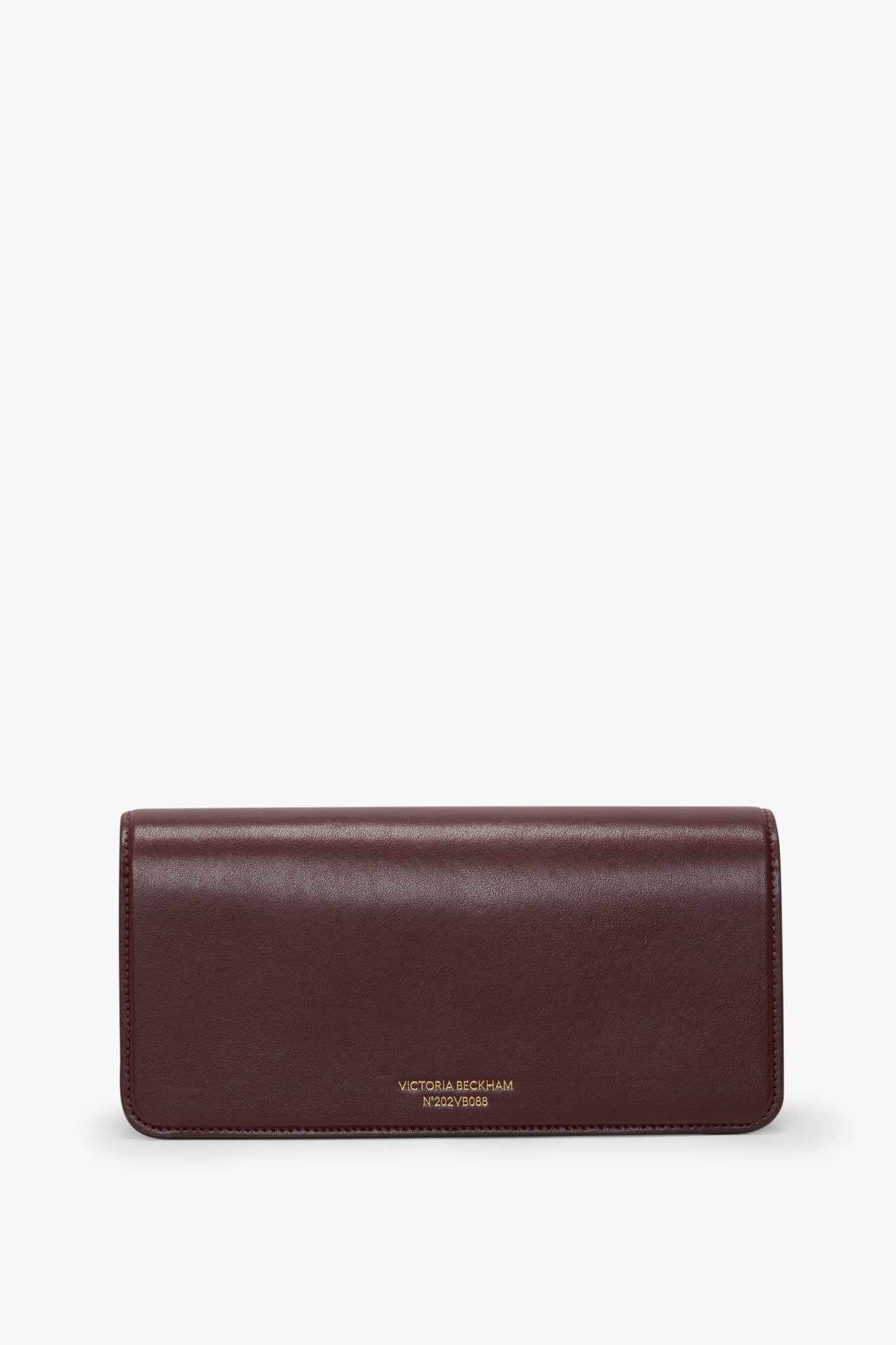 202 Clutch Bag In Burgundy Smooth Leather