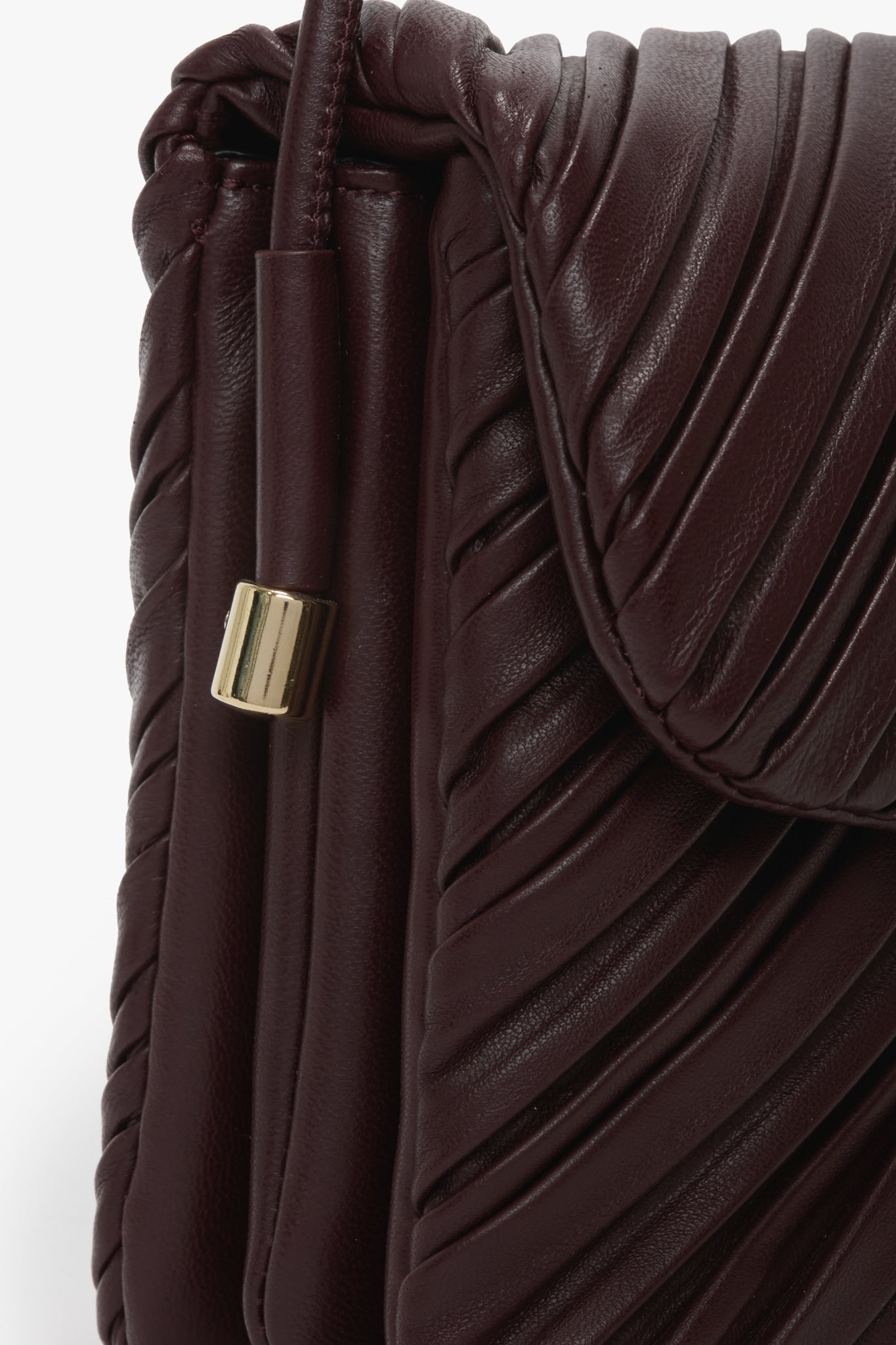 Soft Dorian Bag In Burgundy Pleated Leather