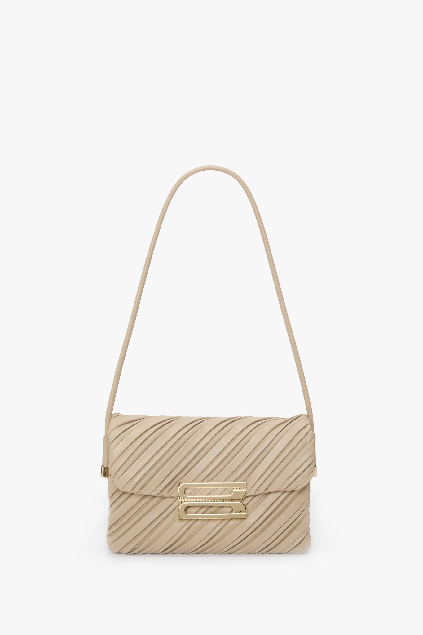 Soft Dorian Bag In Sand Pleated Leather