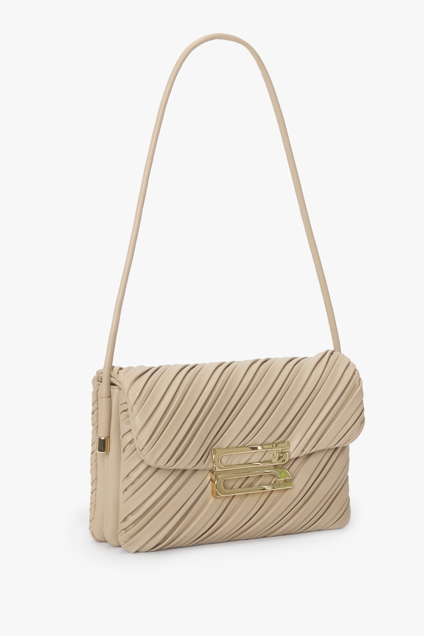 Soft Dorian Bag In Sand Pleated Leather