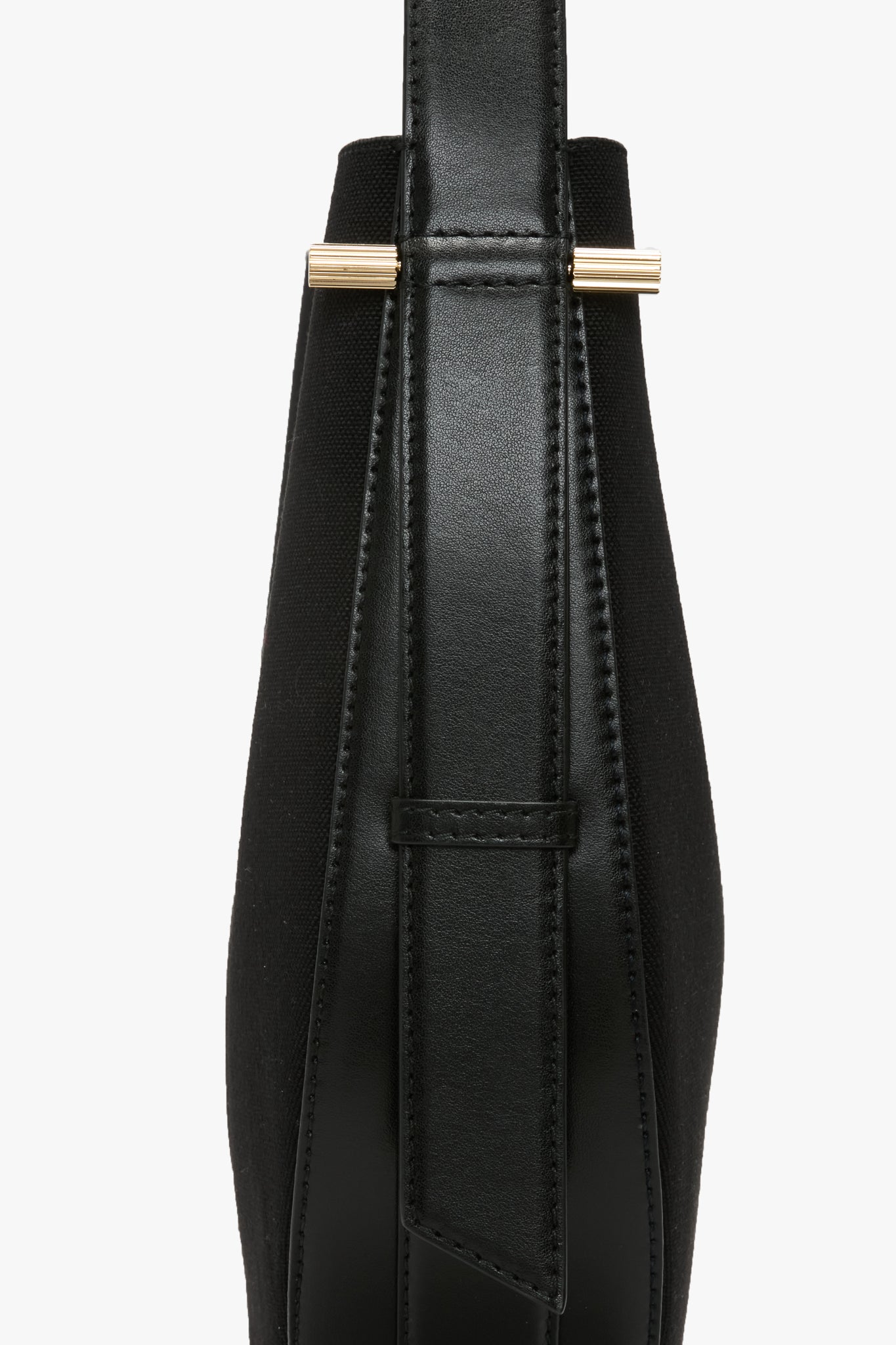 Dia Hobo Bag In Black Canvas With Black Leather