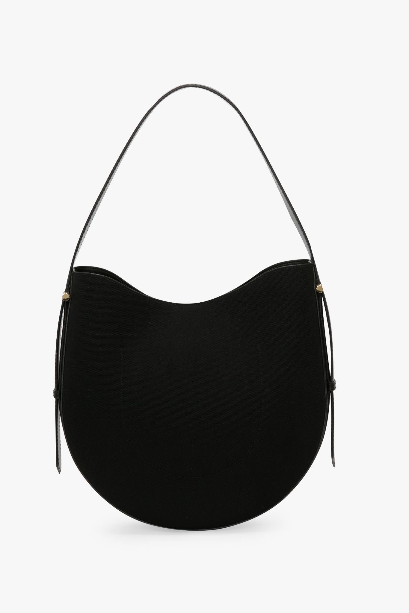 Dia Hobo Bag In Black Canvas With Black Leather