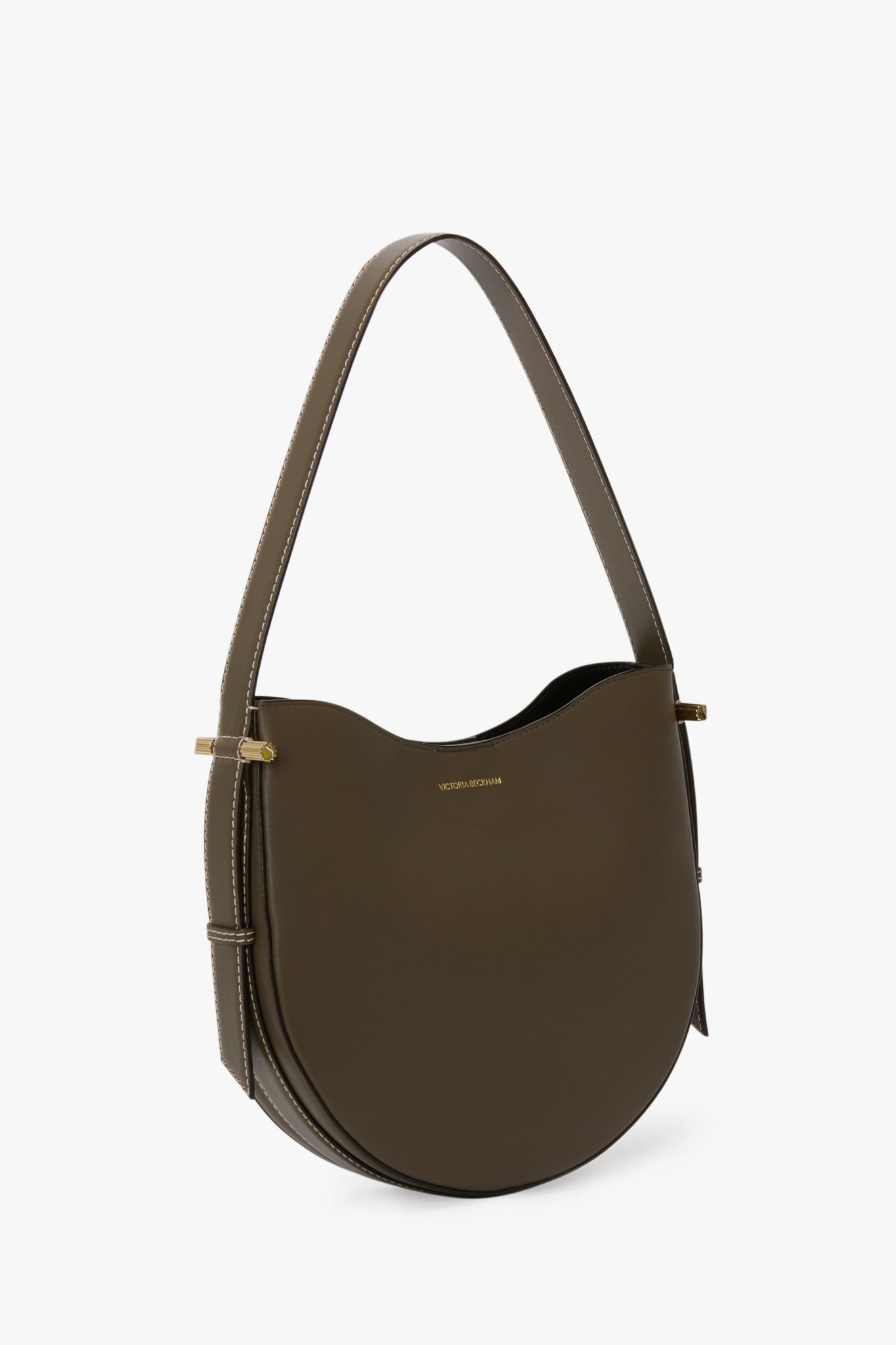 Medium Dia Hobo Bag In Dark Khaki Smooth Leather