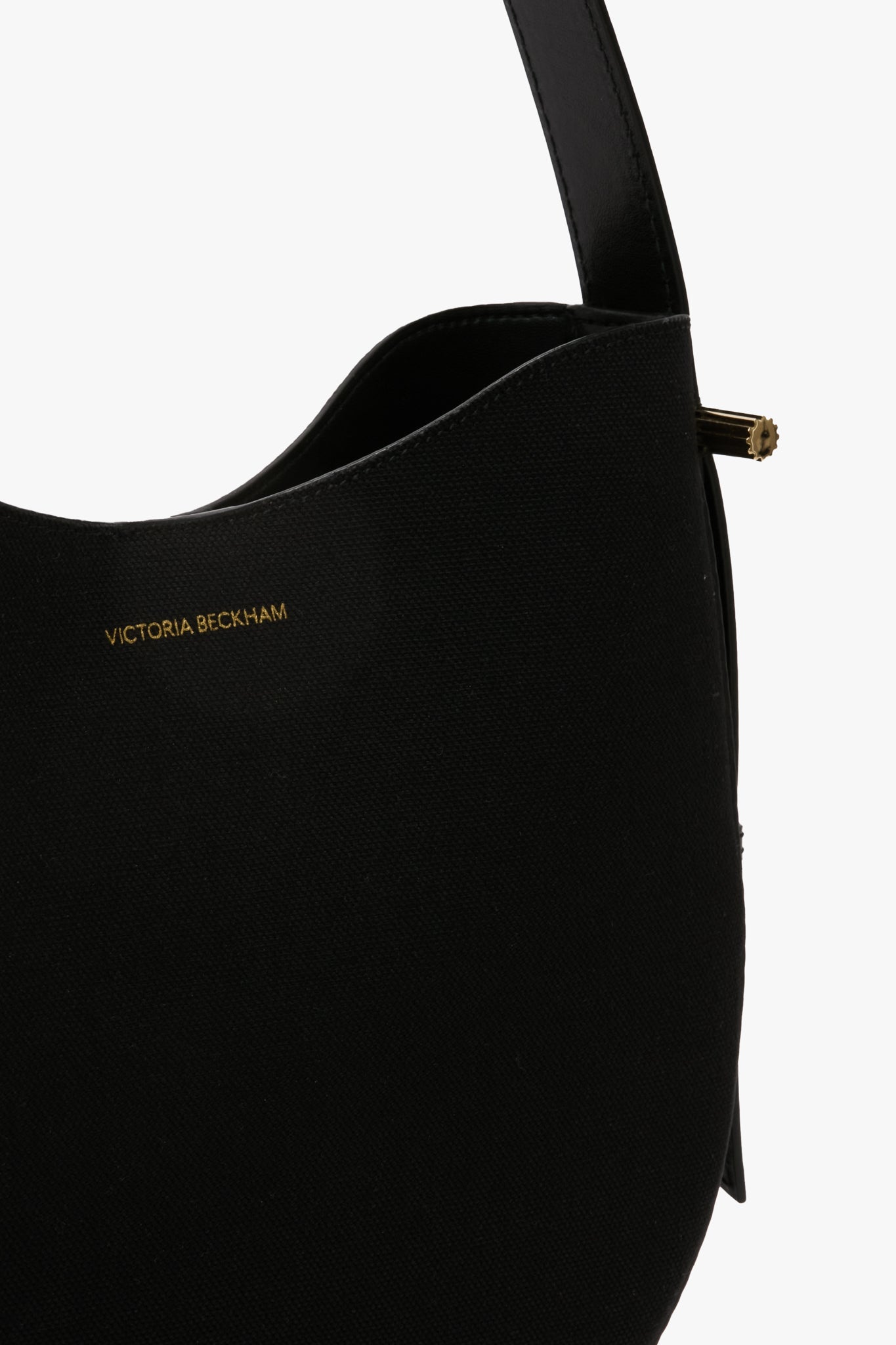 Medium Dia Hobo Bag In Black Canvas With Black Leather