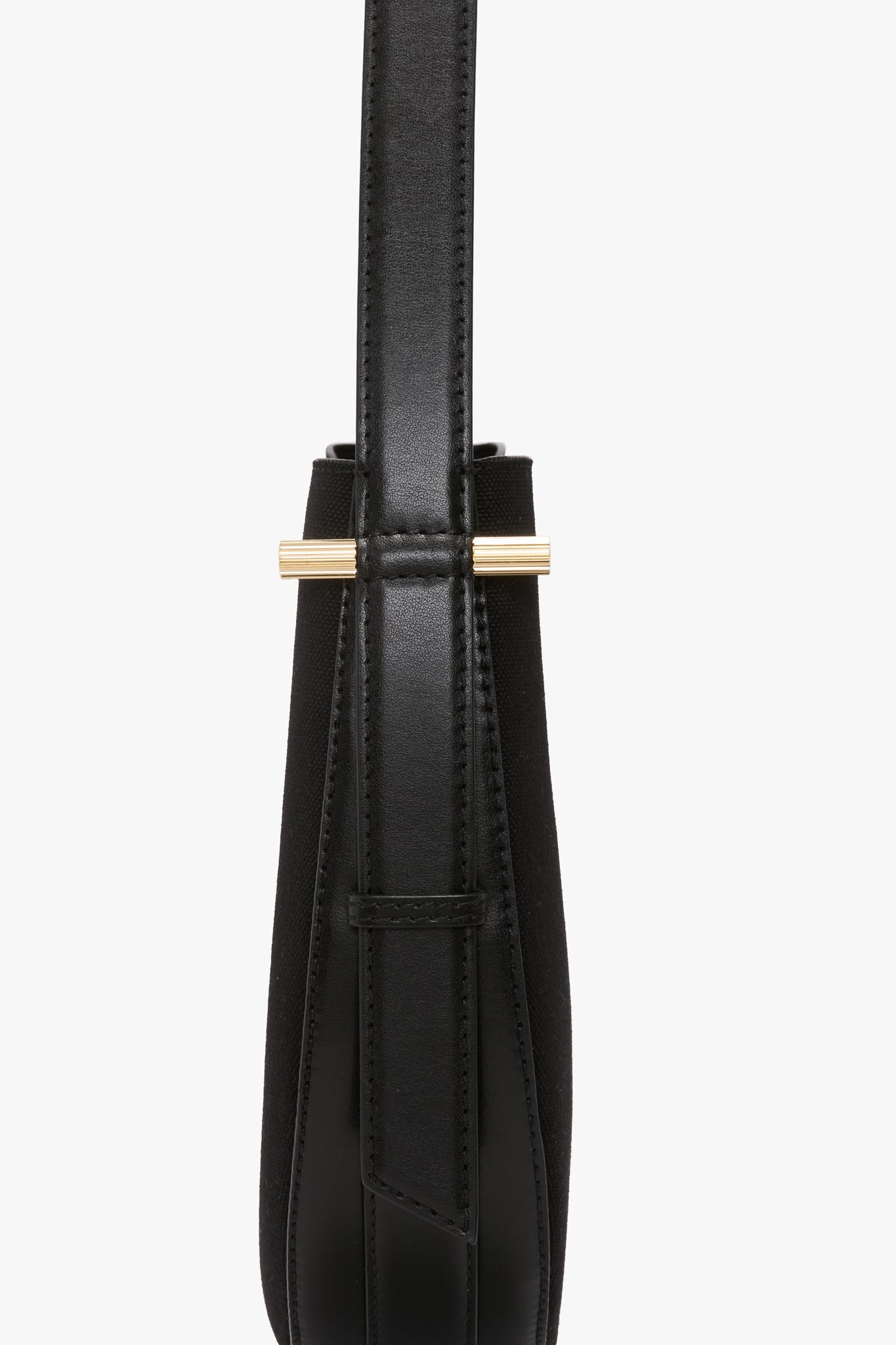 Medium Dia Hobo Bag In Black Canvas With Black Leather