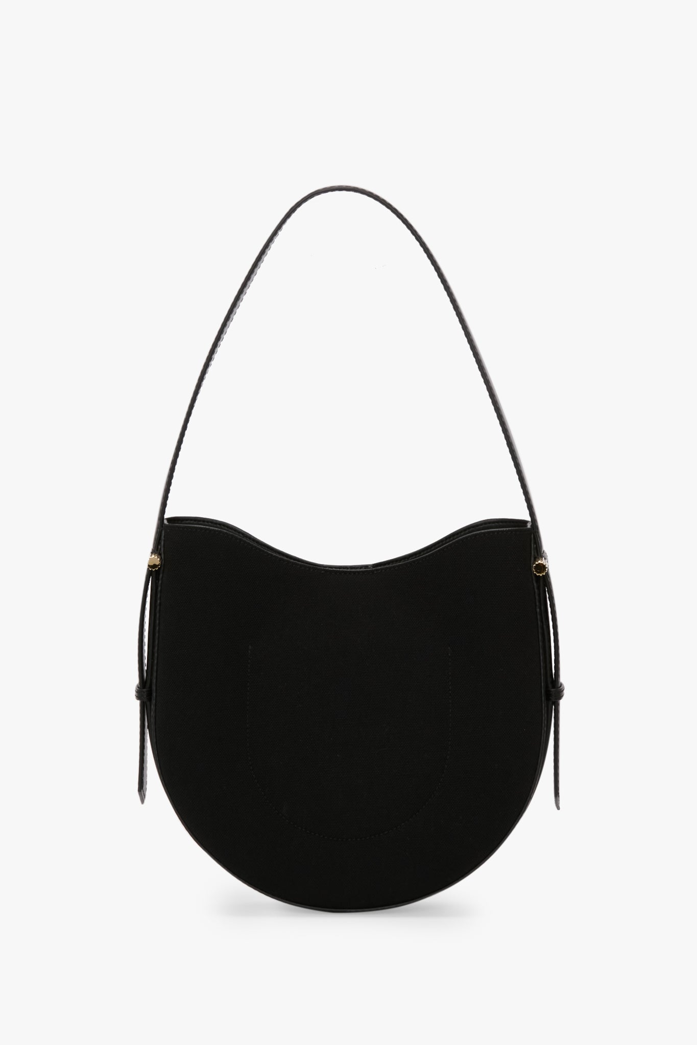 Medium Dia Hobo Bag In Black Canvas With Black Leather