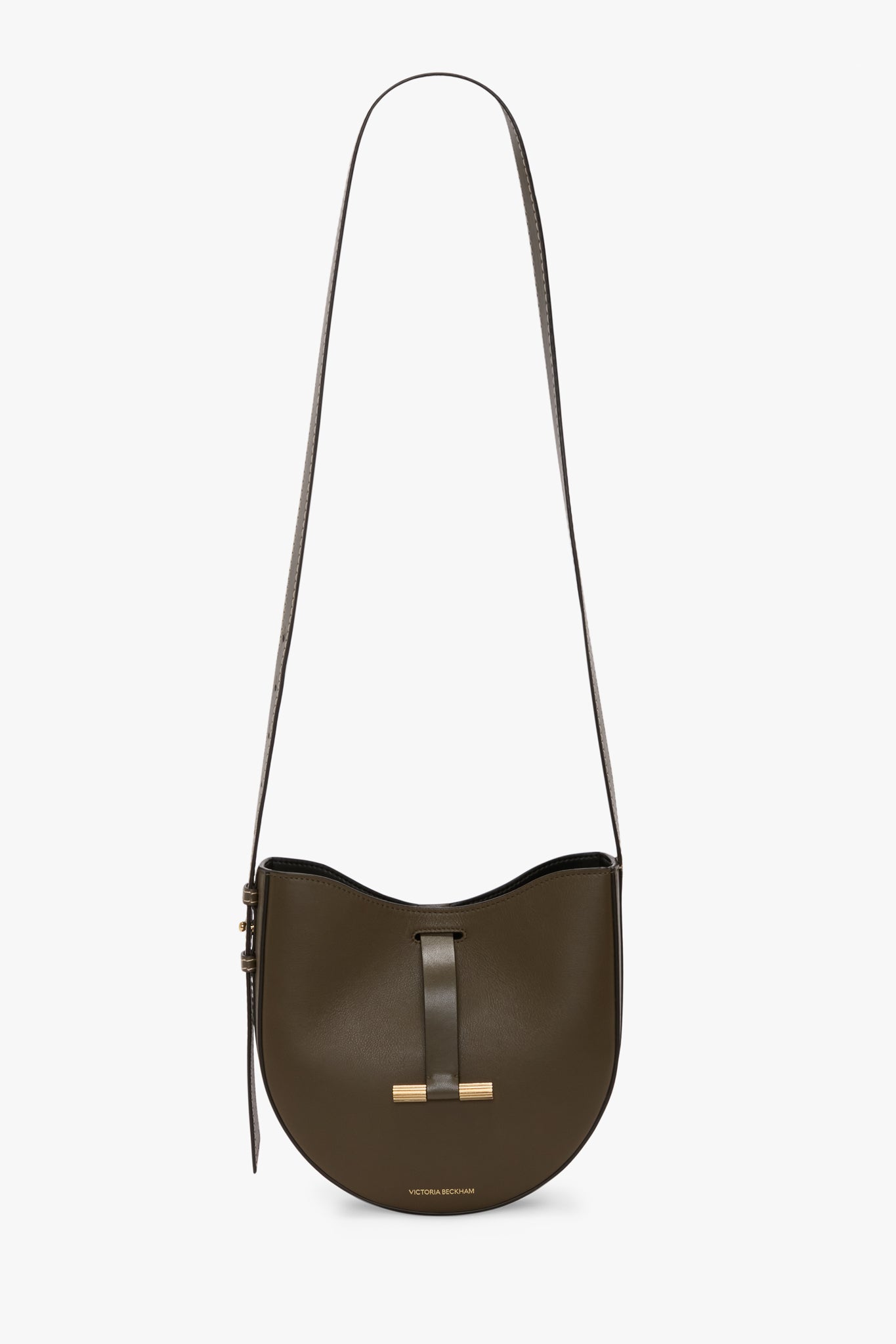 Dia Crossbody Bag In Dark Khaki Smooth Leather
