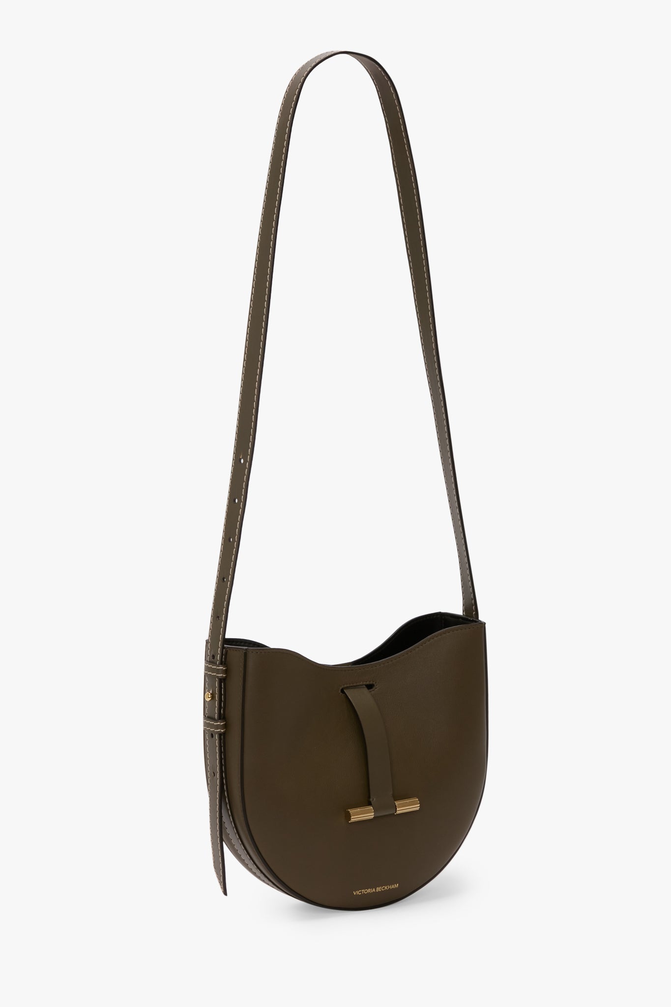Dia Crossbody Bag In Dark Khaki Smooth Leather