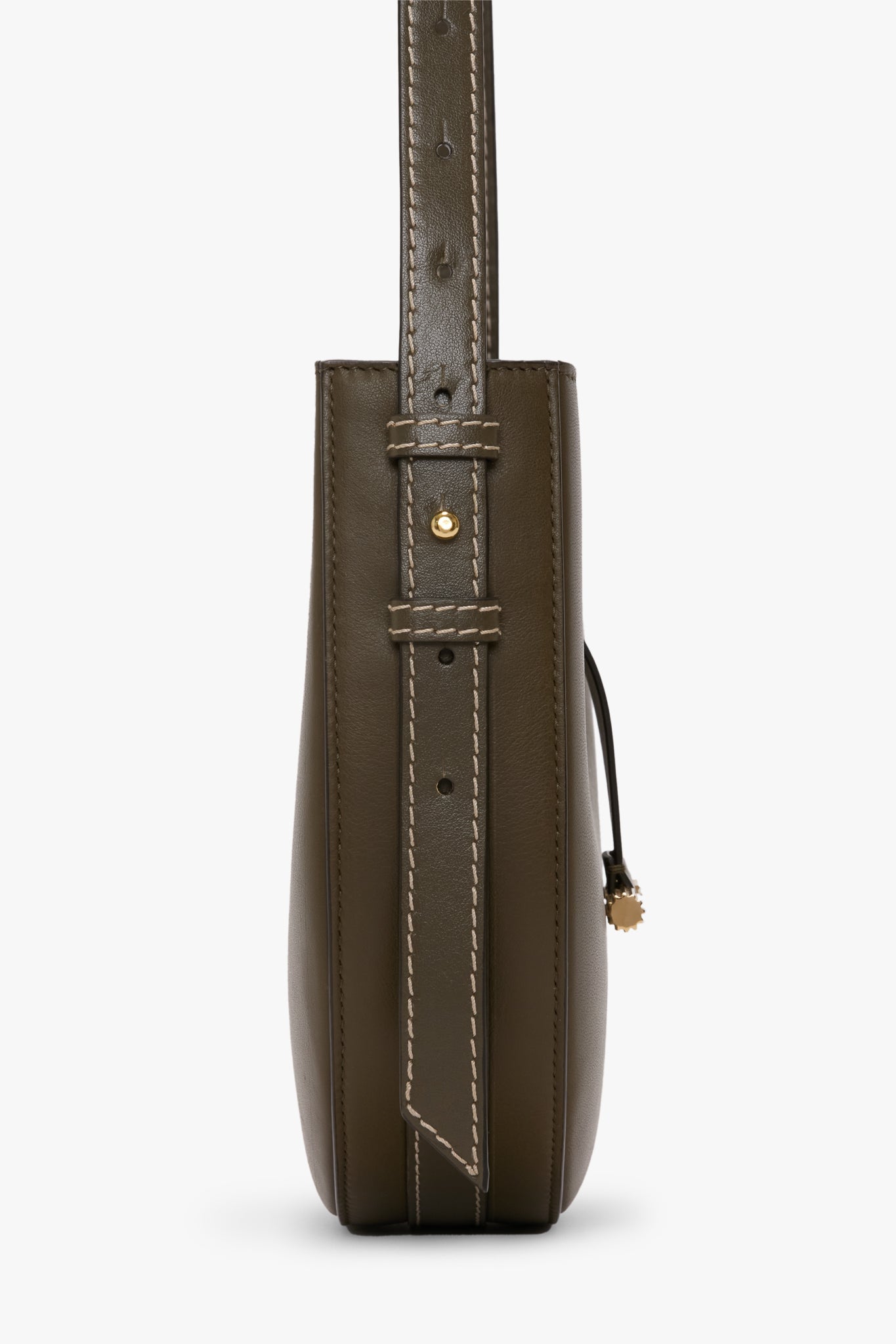 Dia Crossbody Bag In Dark Khaki Smooth Leather
