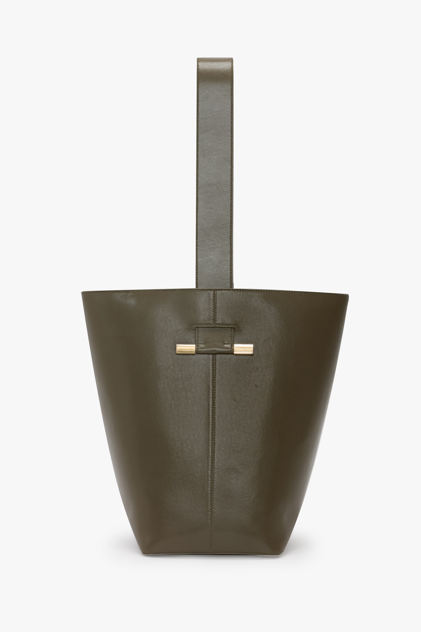 Dia Bucket Bag In Dark Khaki Smooth Leather