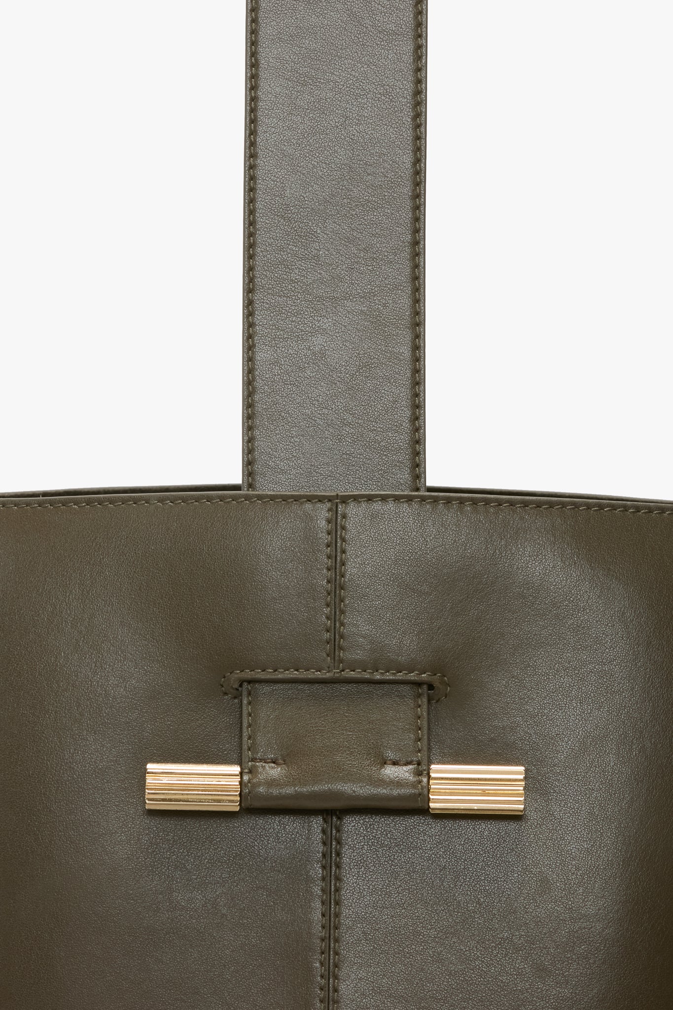 Dia Bucket Bag In Dark Khaki Smooth Leather