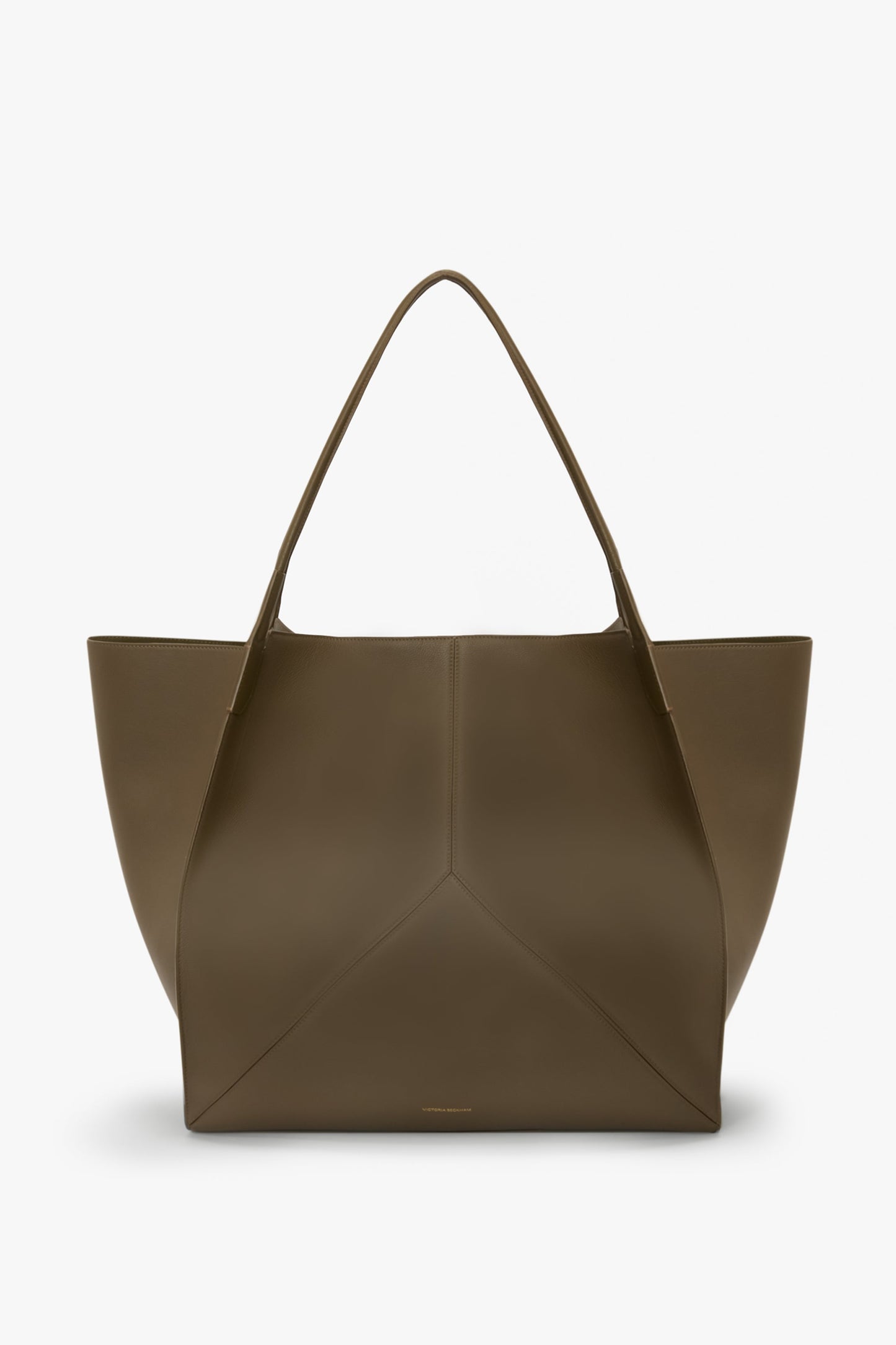 XL Victoria Tote In Khaki Soft Grained Leather