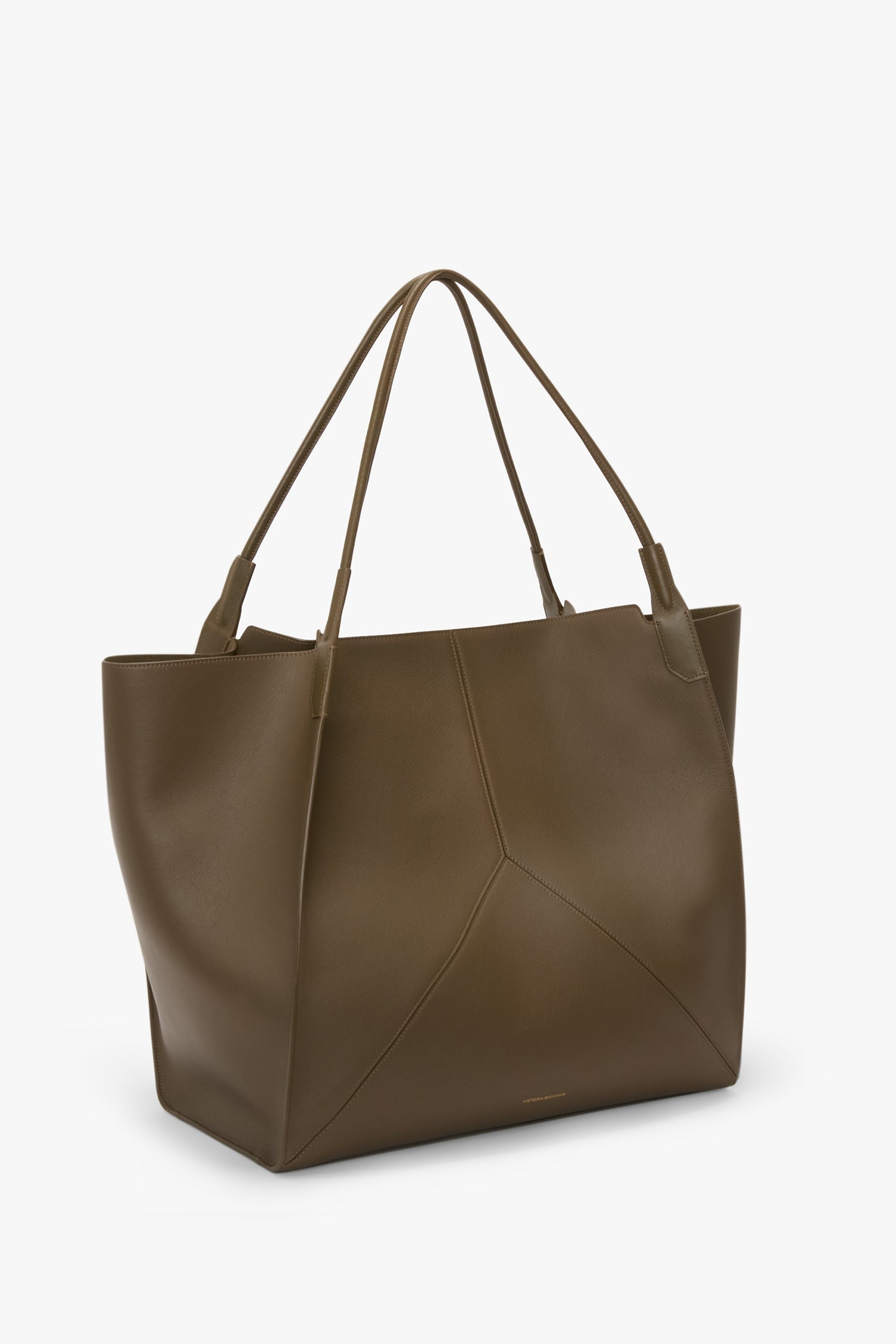 XL Victoria Tote In Khaki Soft Grained Leather