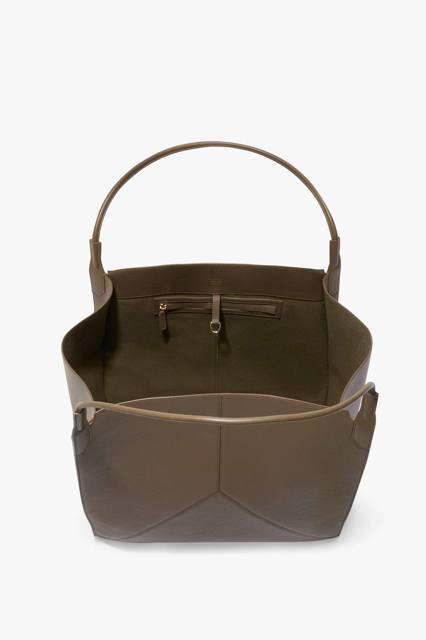 XL Victoria Tote In Khaki Soft Grained Leather