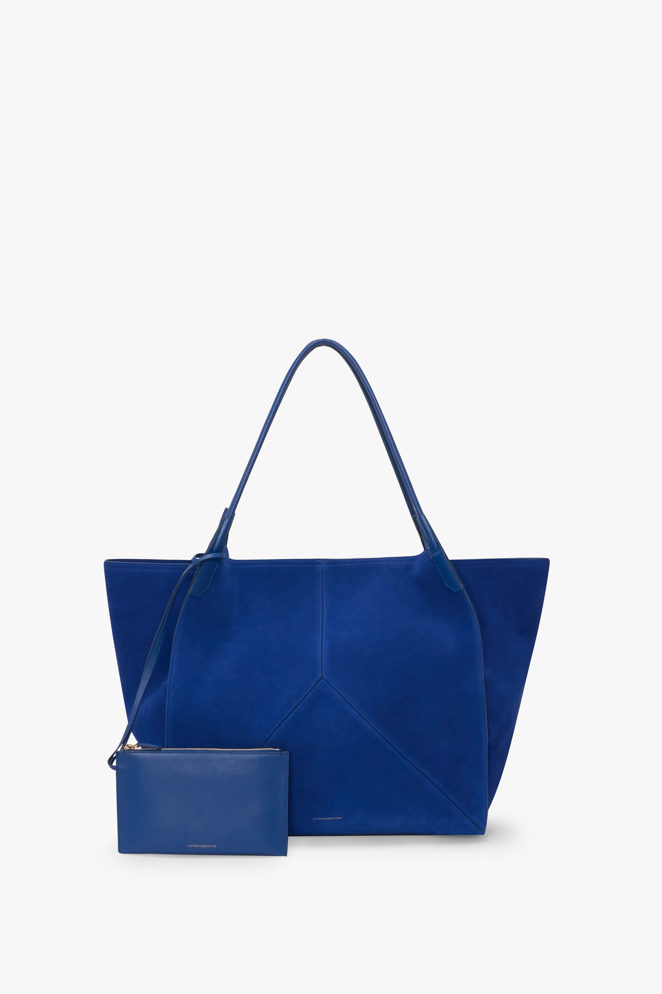 XL Victoria Tote In Sapphire Blue Suede