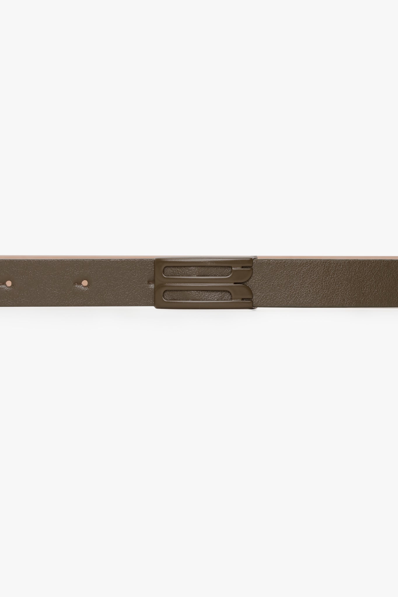 Tonal Micro Dorian Belt In Dark Khaki Smooth Leather