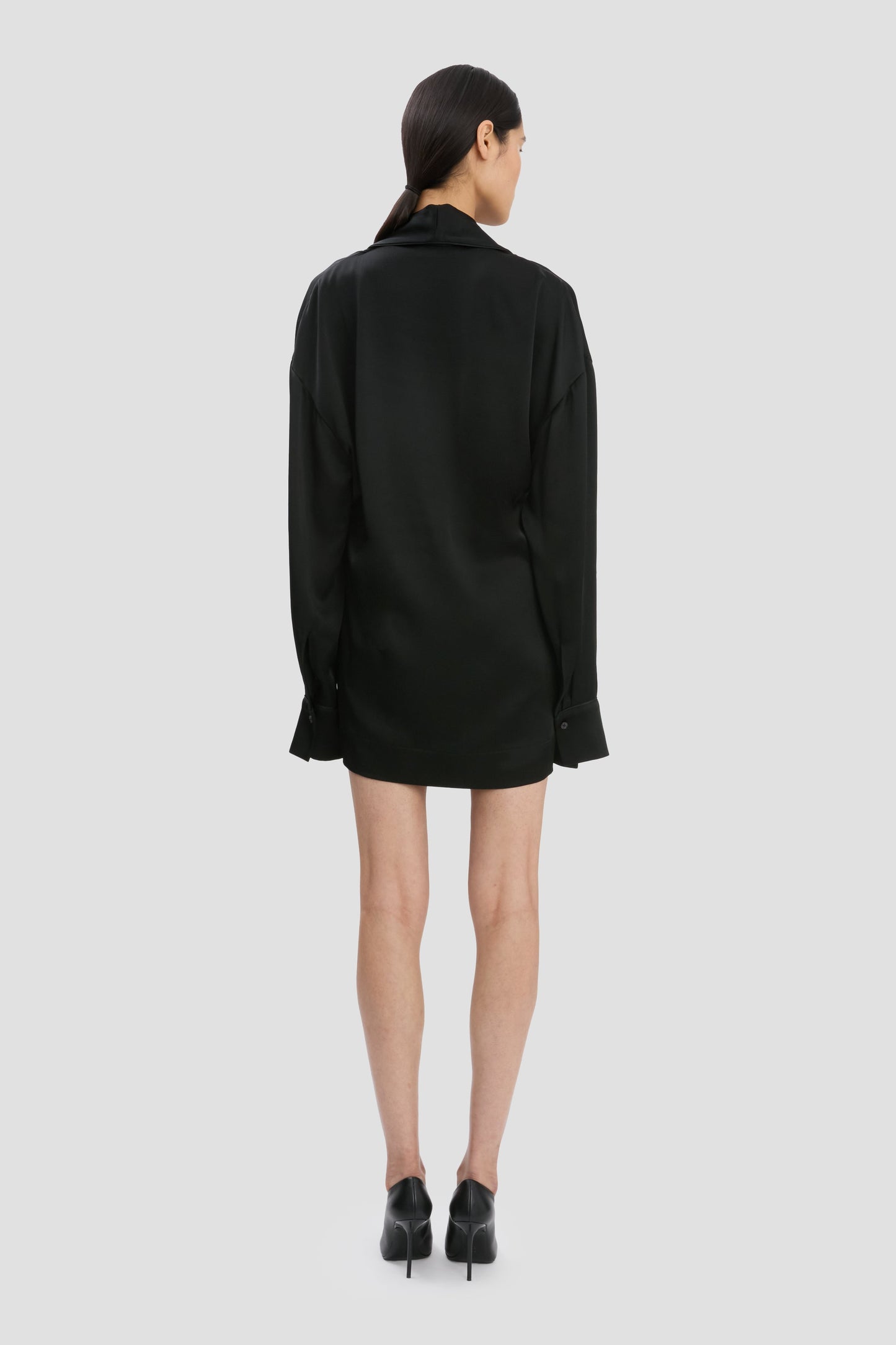 Wrap Detail Mini Dress In Black