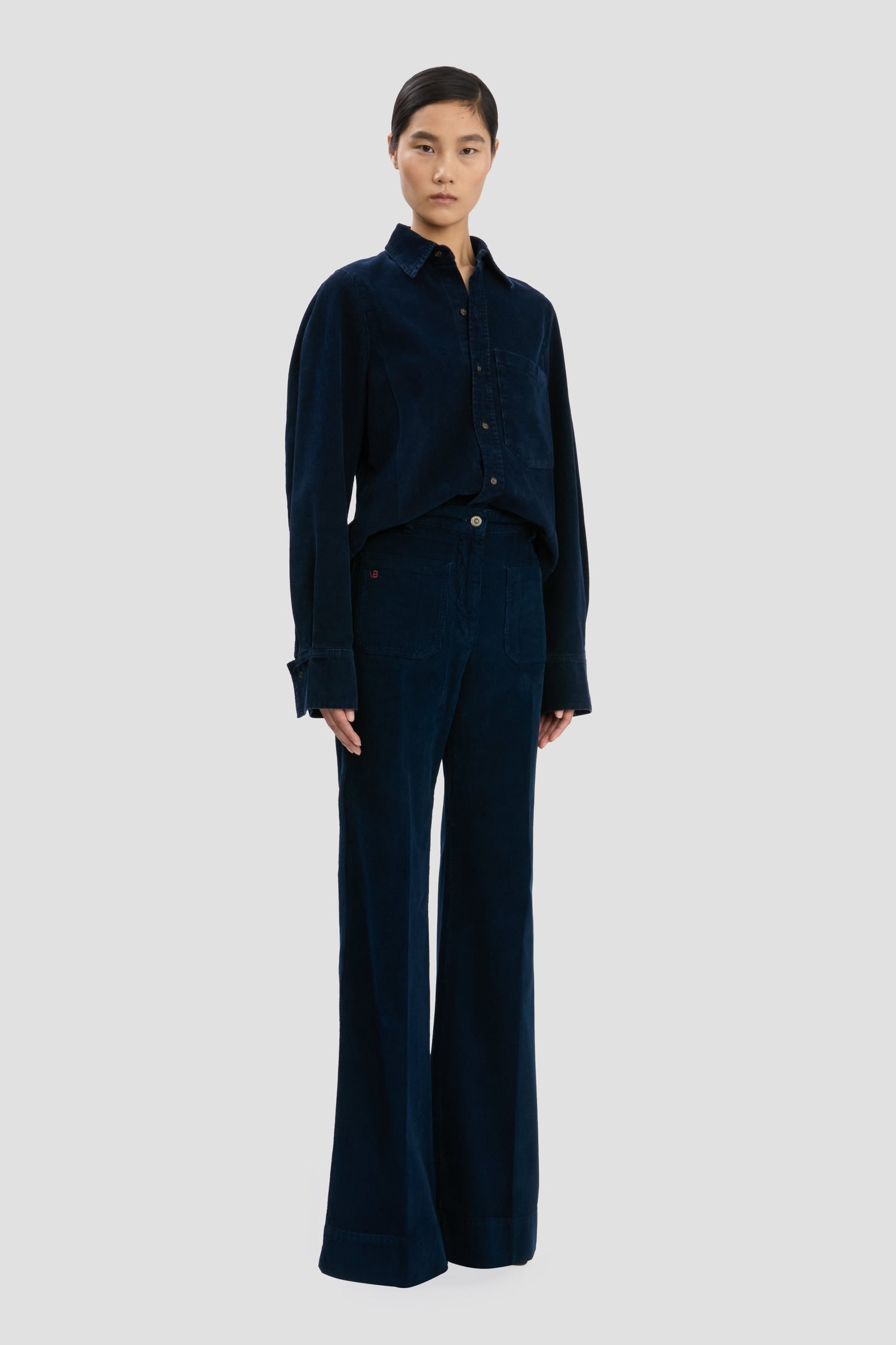 Chemise Slim Avec Détail Épaules En Indigo