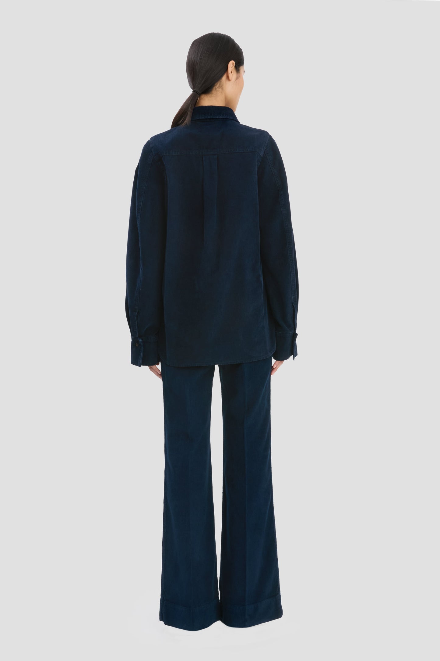 Shoulder Detail Slim Shirt In Indigo