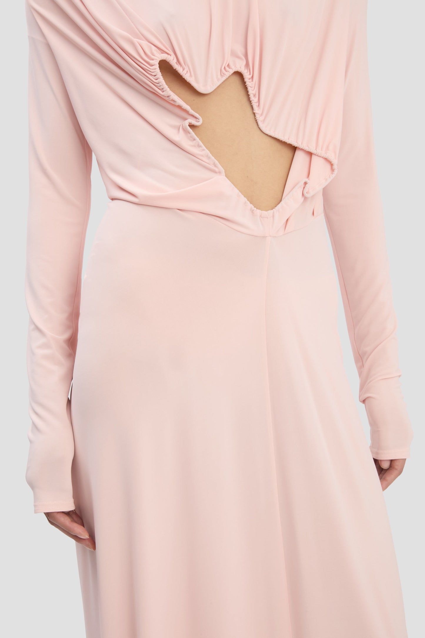 Cut-Out Wire Gown In Frosted Pink