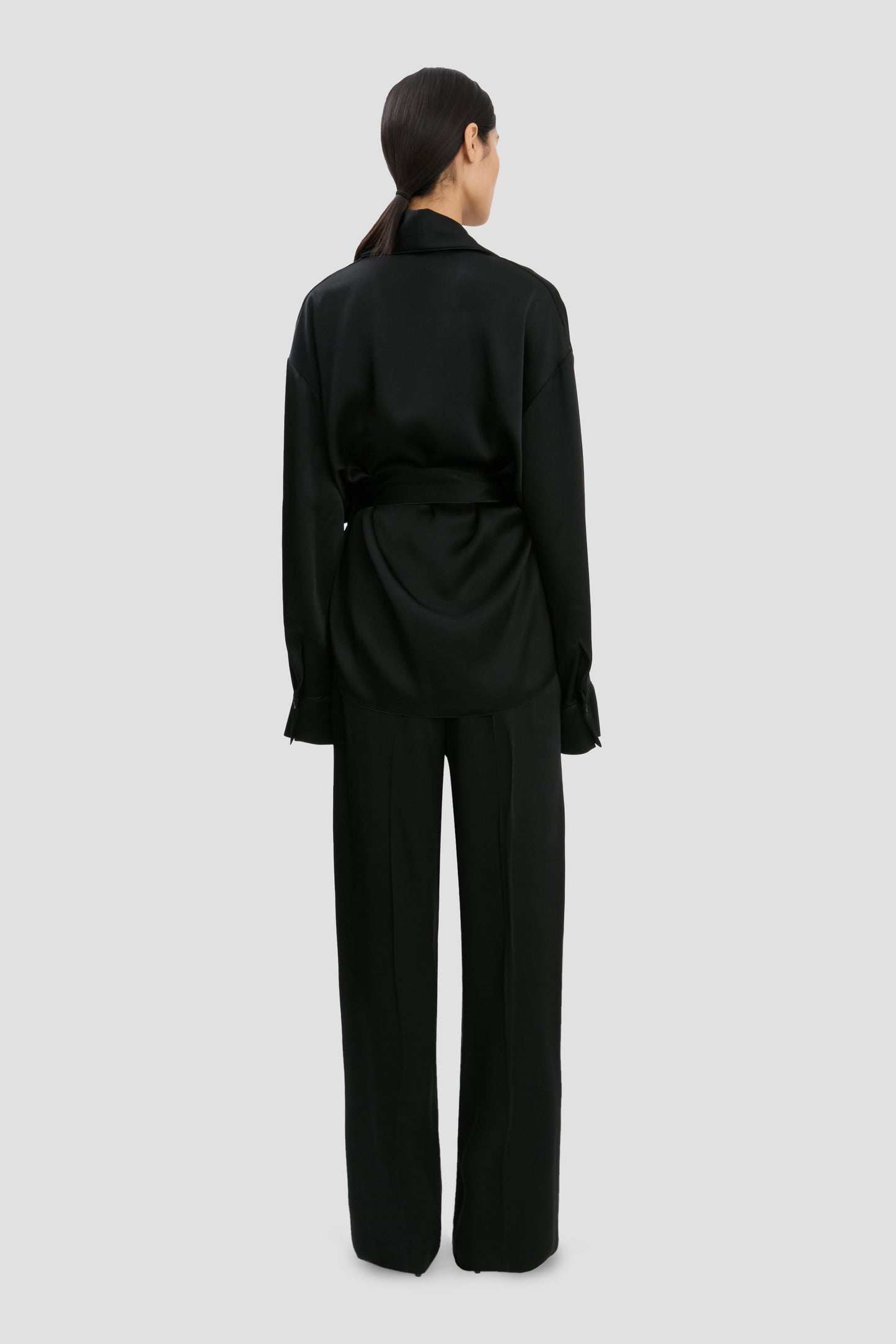 Pyjama Wrap Blouse In Black