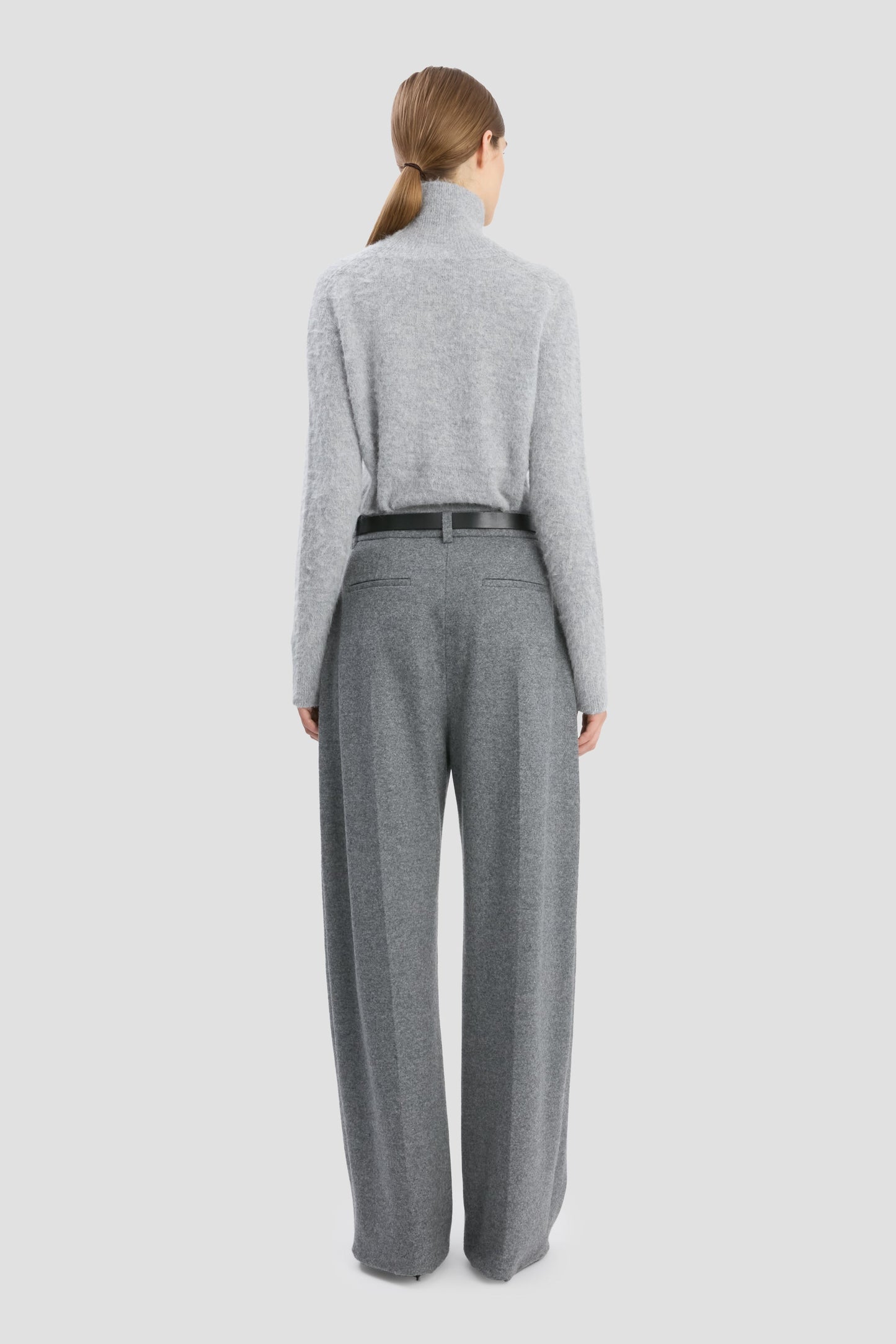 Polo Neck Jumper In Grey