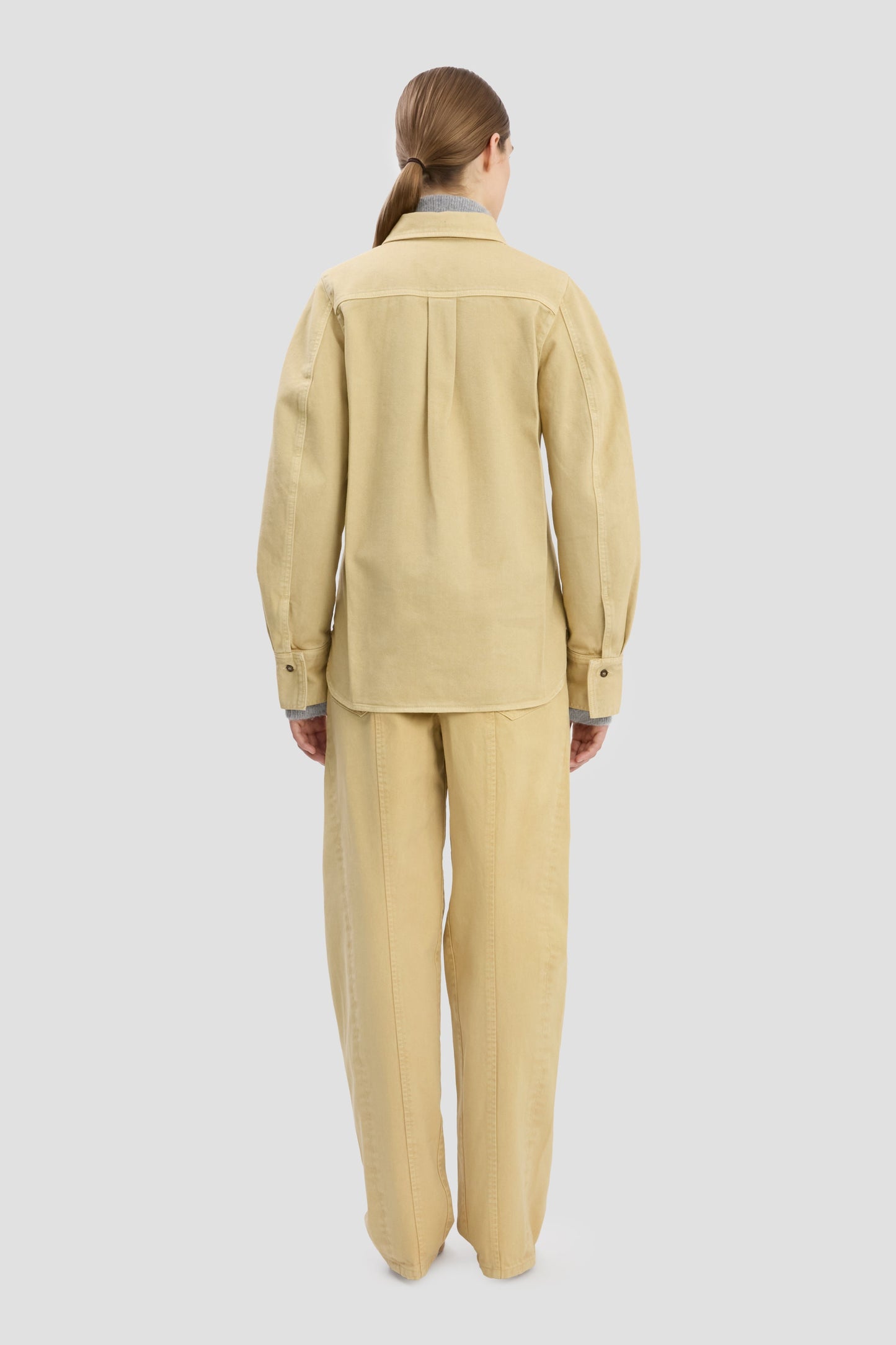 Curved Leg Relaxed Jean In Butter Yellow