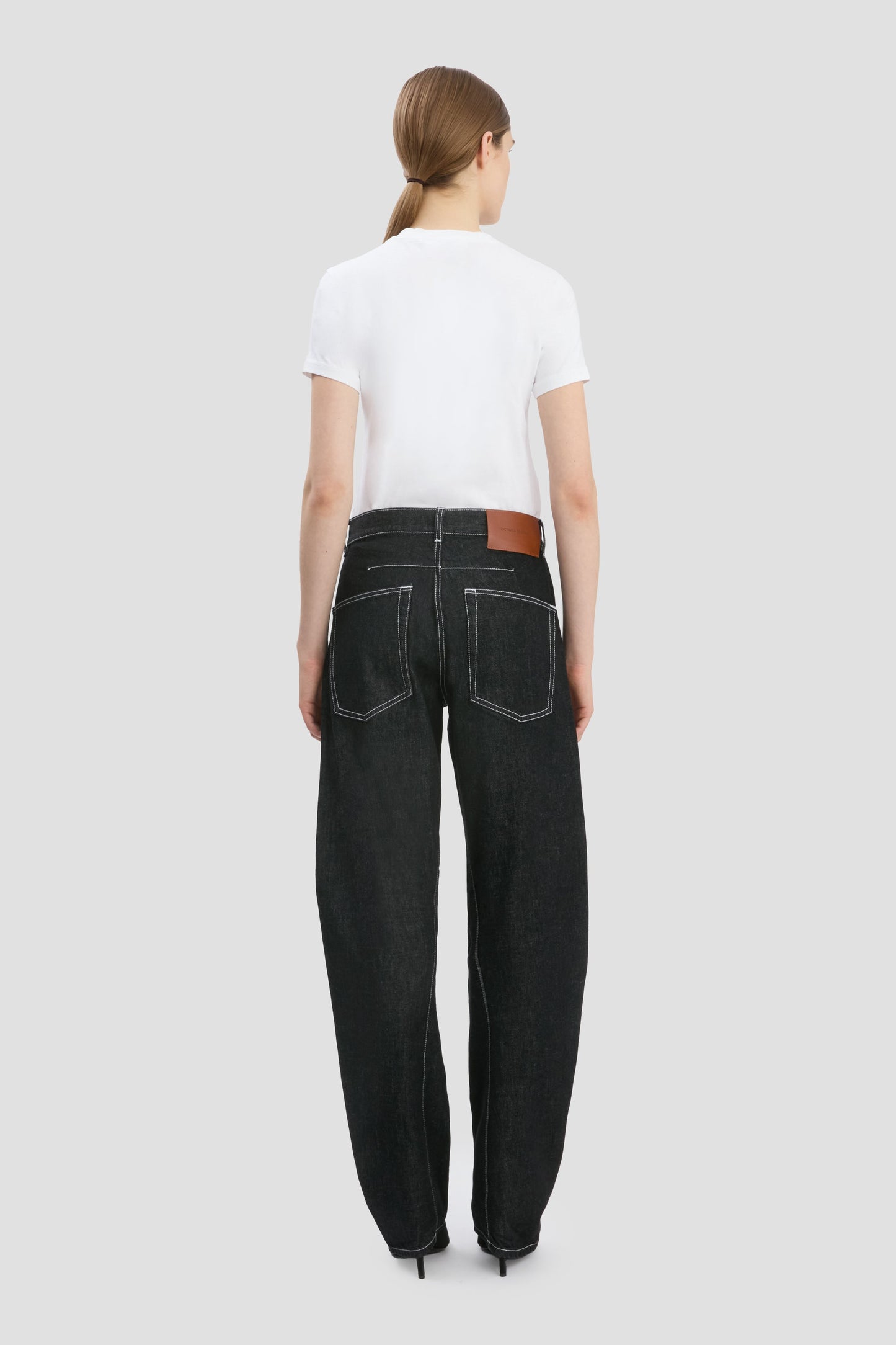 Twisted Low-Rise Slouch Jean In Washed Black