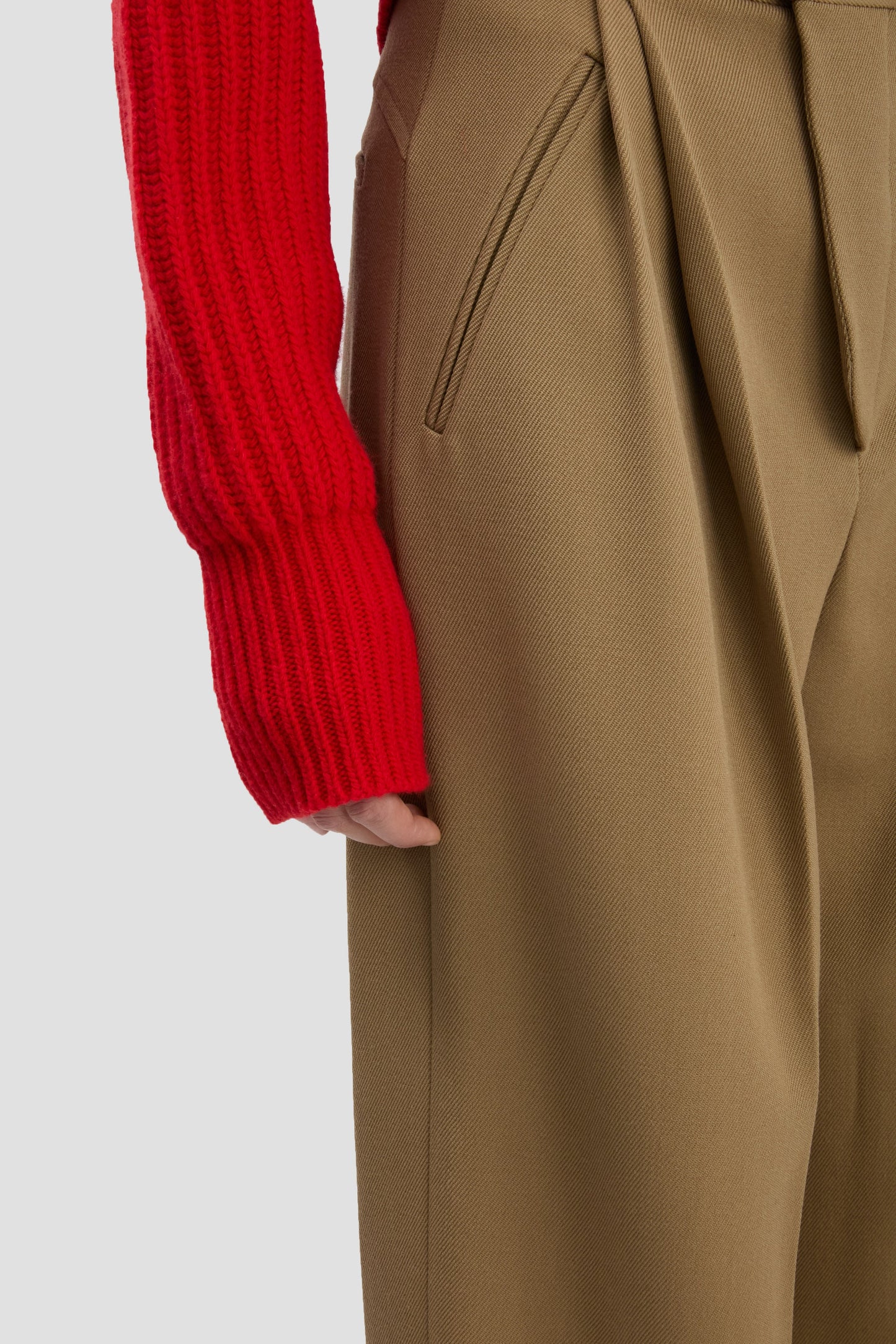 Wide Leg Trouser In Dark Camel