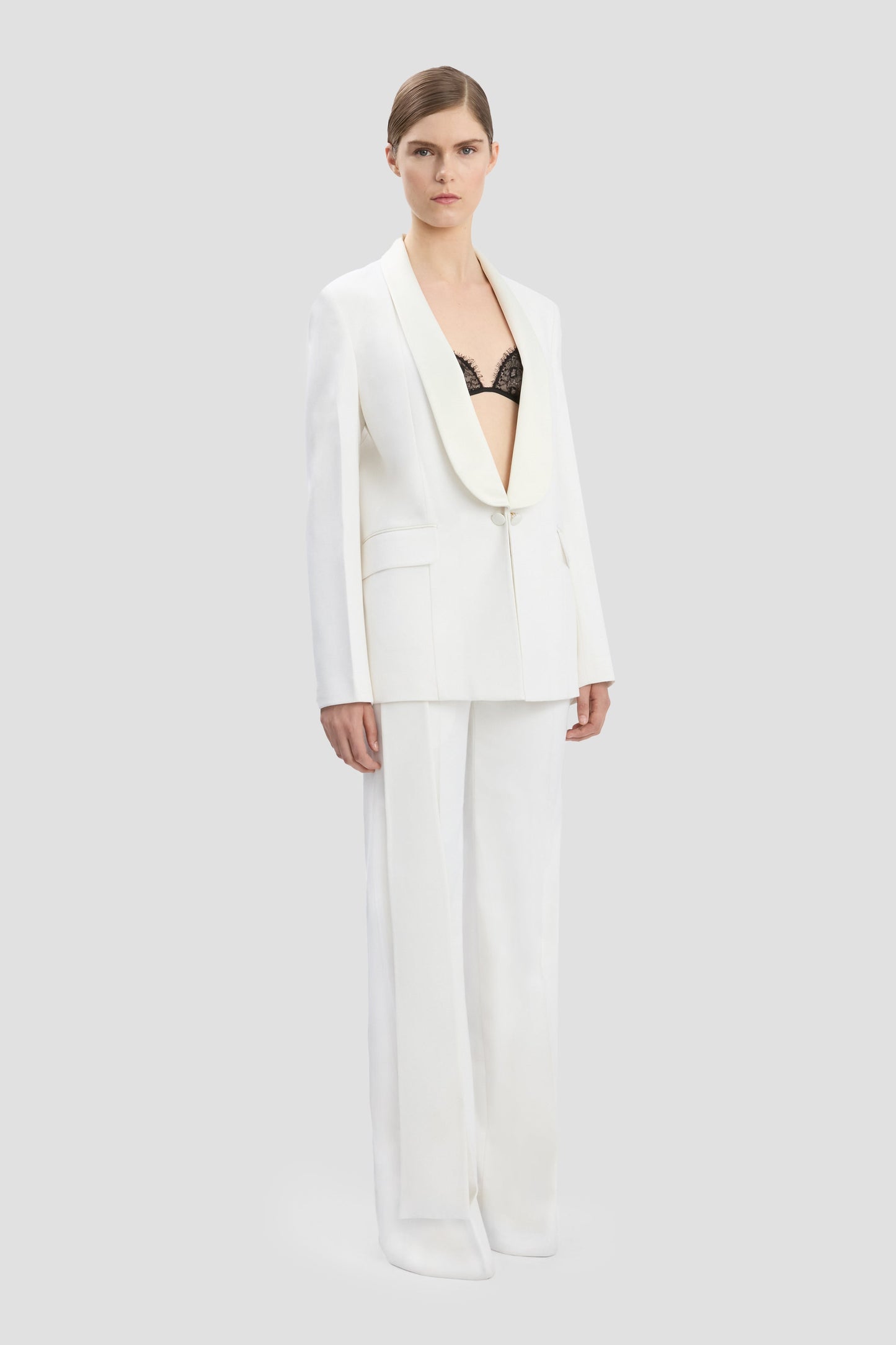 Shawl Collar Tux Jacket In Ivory