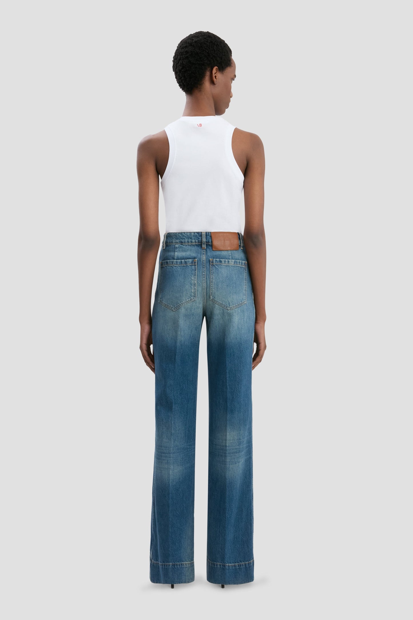 Alina High Waisted Jean In Classic Blue Wash