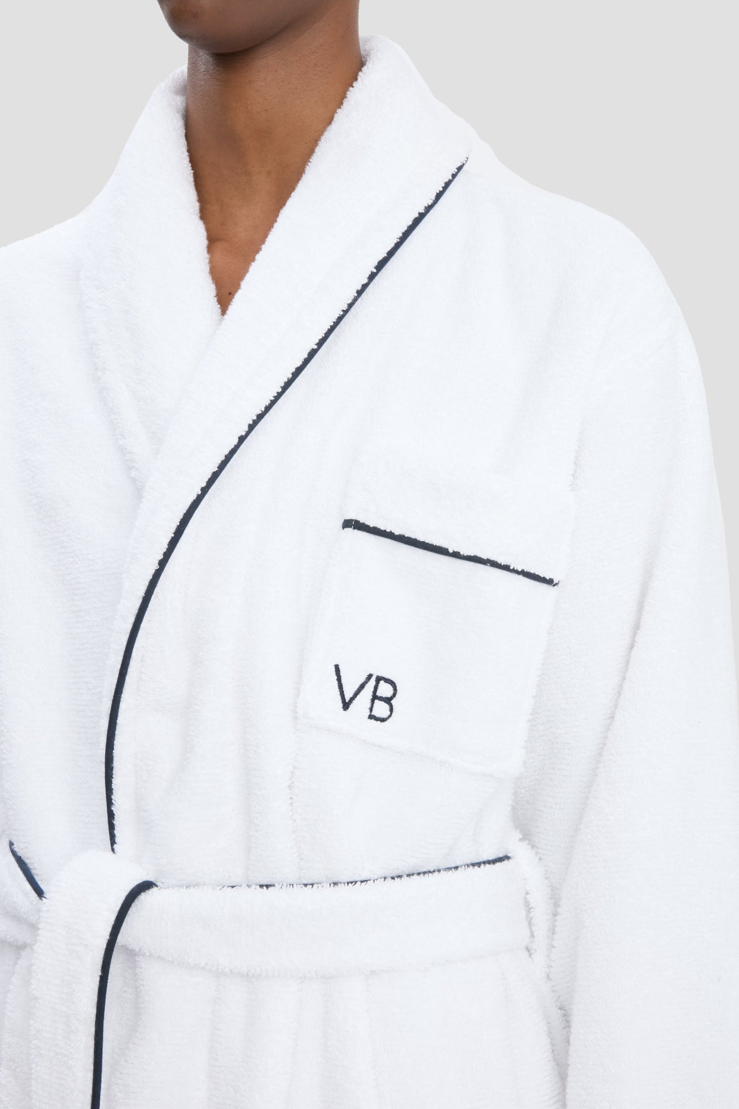 Long Towelling Robe In White