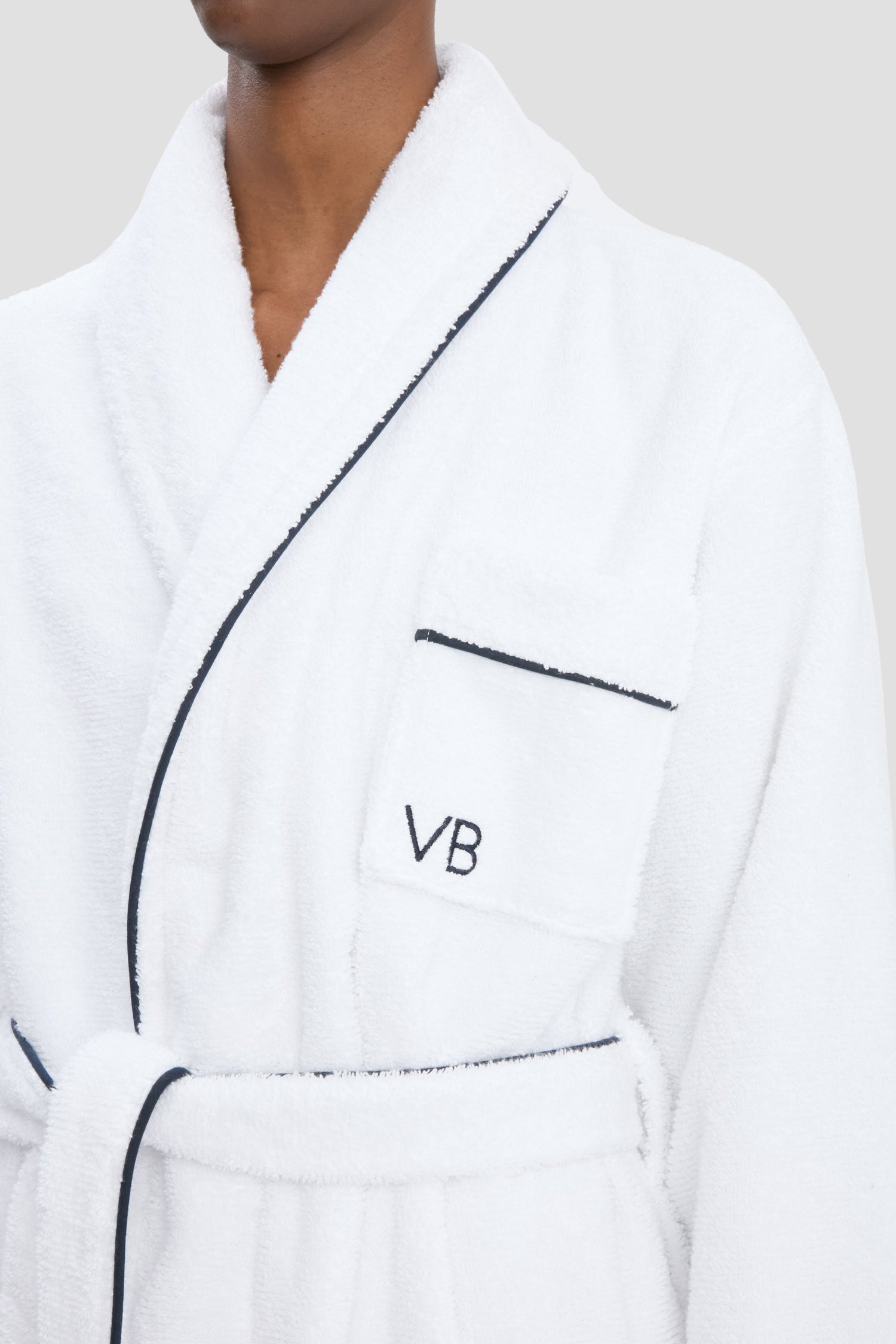 Long Towelling Robe In White