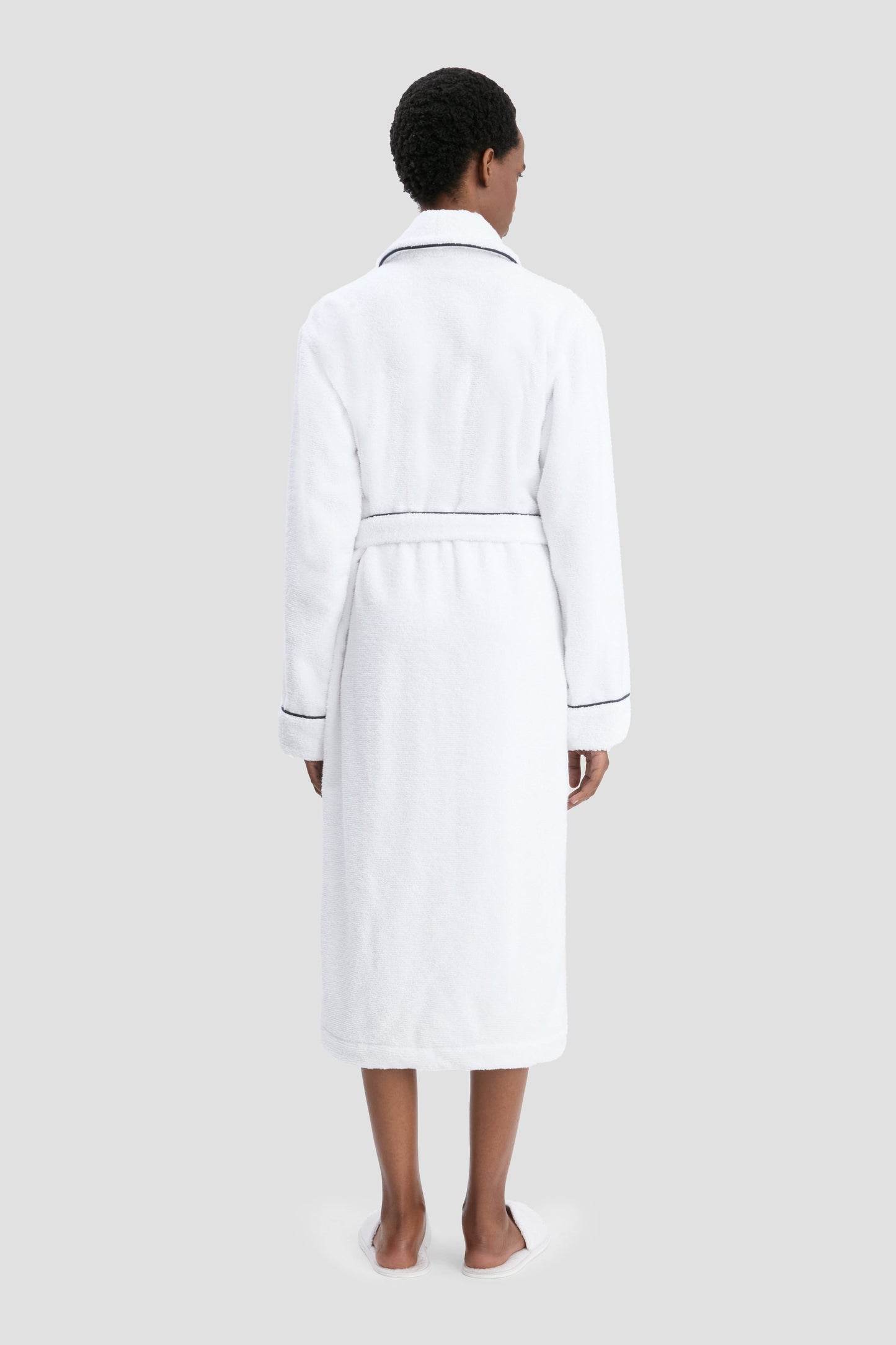 Long Towelling Robe In White