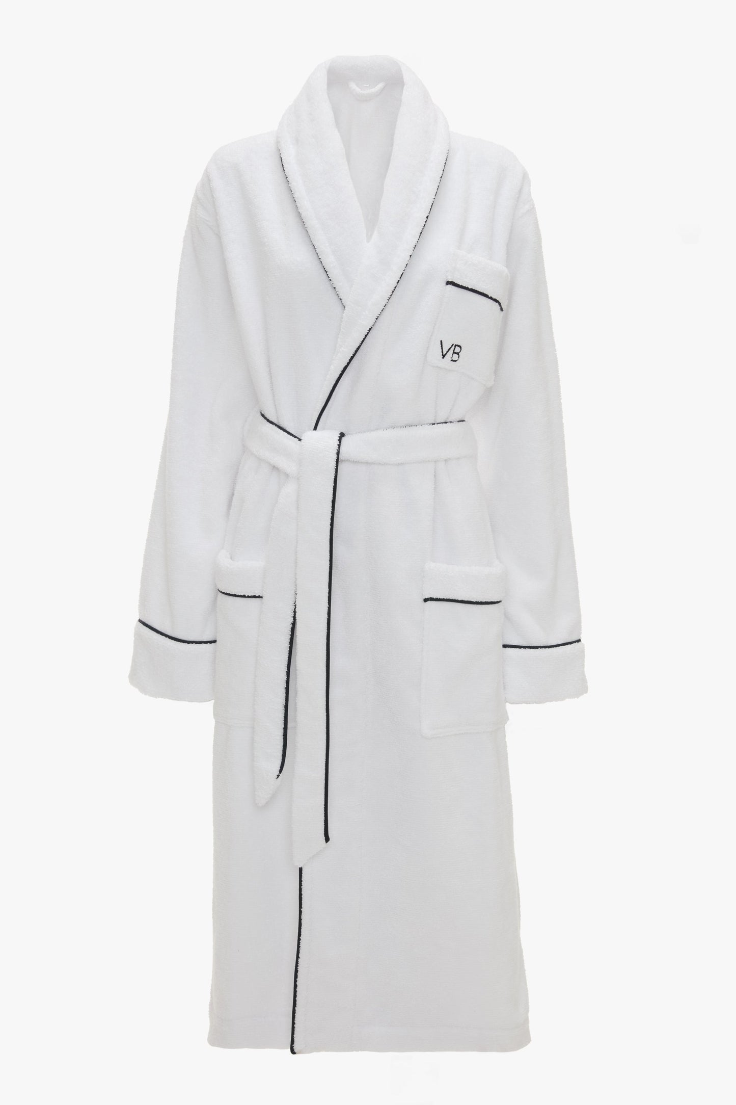 Long Towelling Robe In White