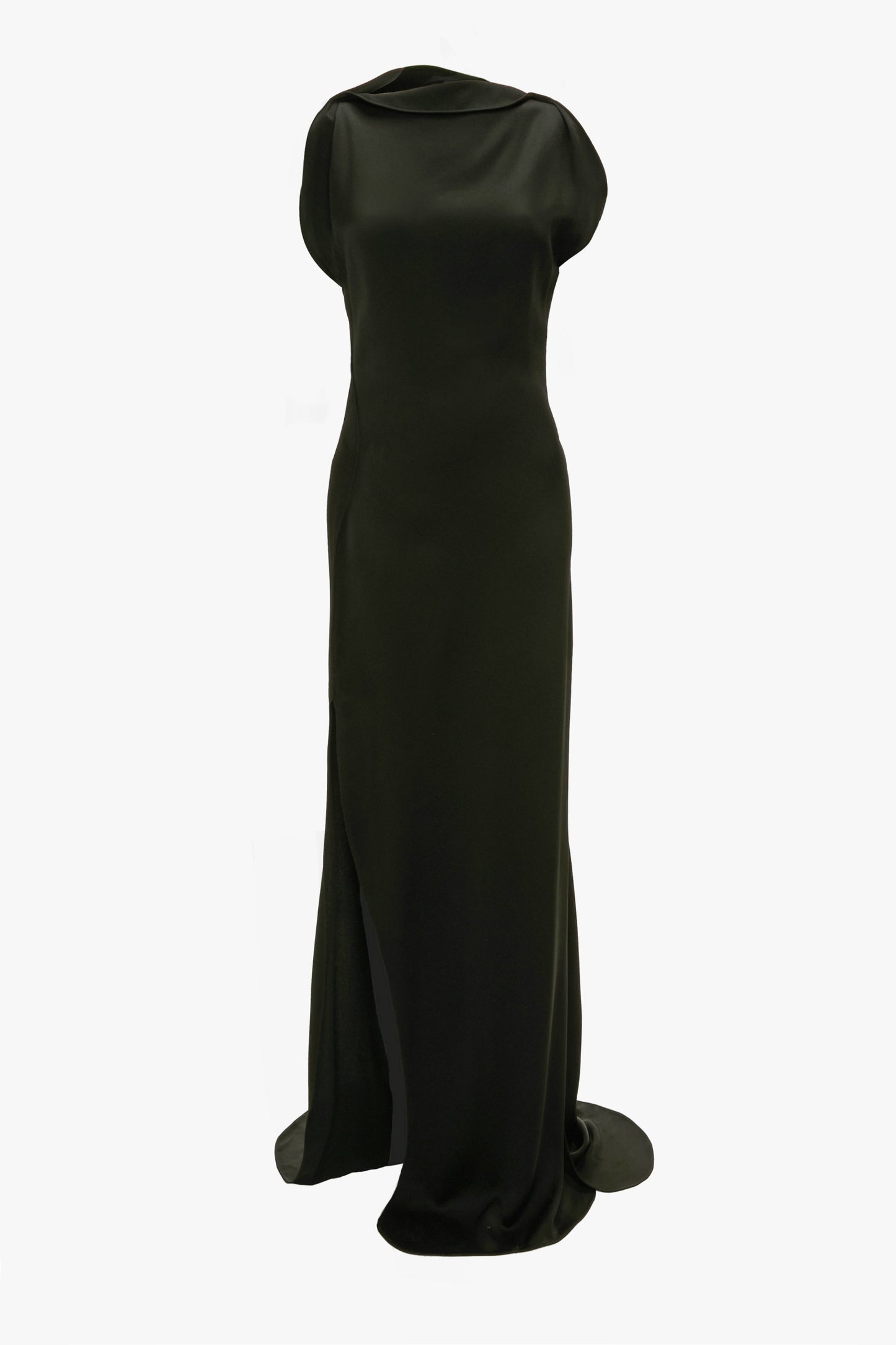 Sleeveless Cord Split Side Dress In Black