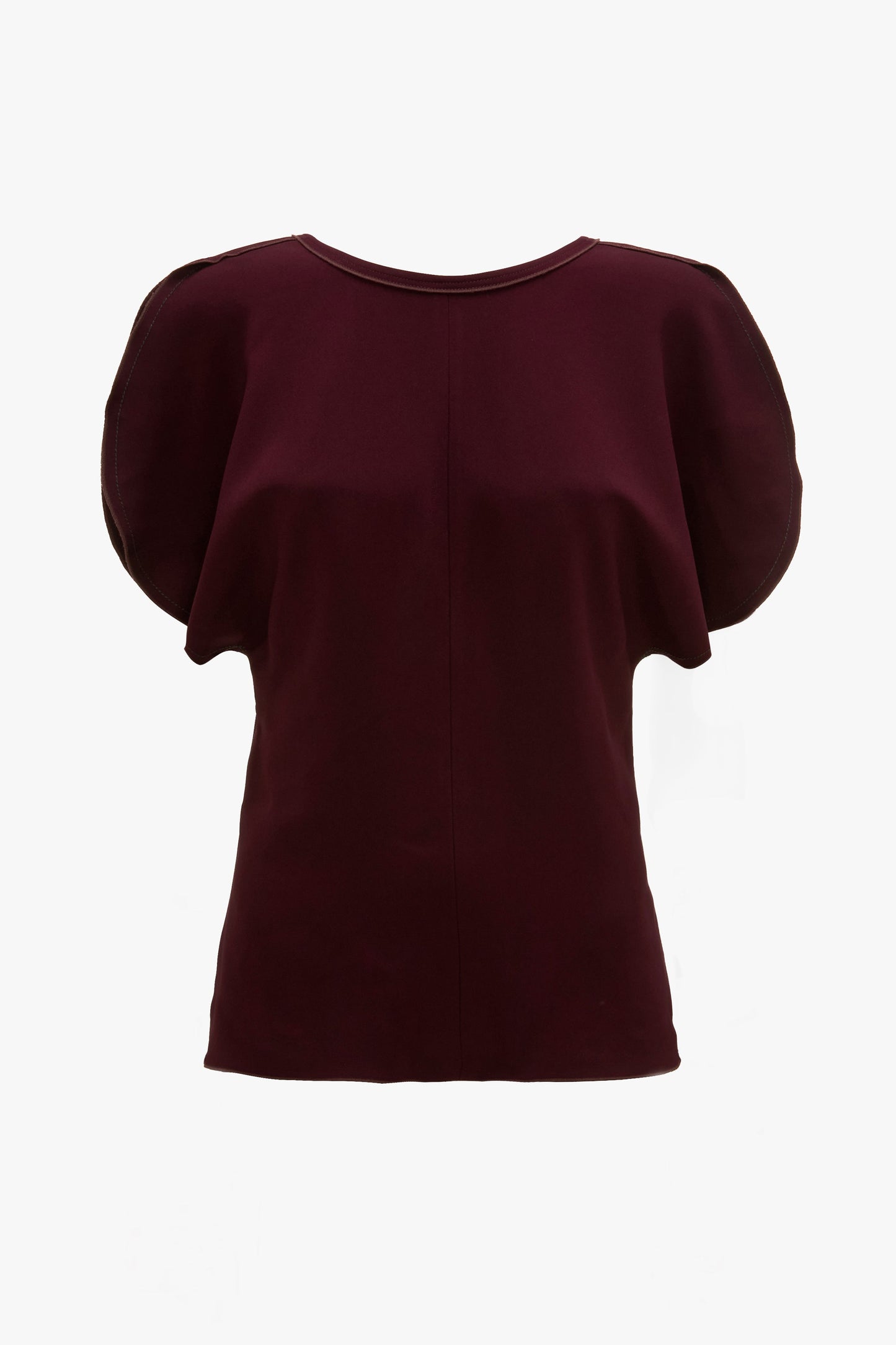 Draped Sleeve Top In Merlot